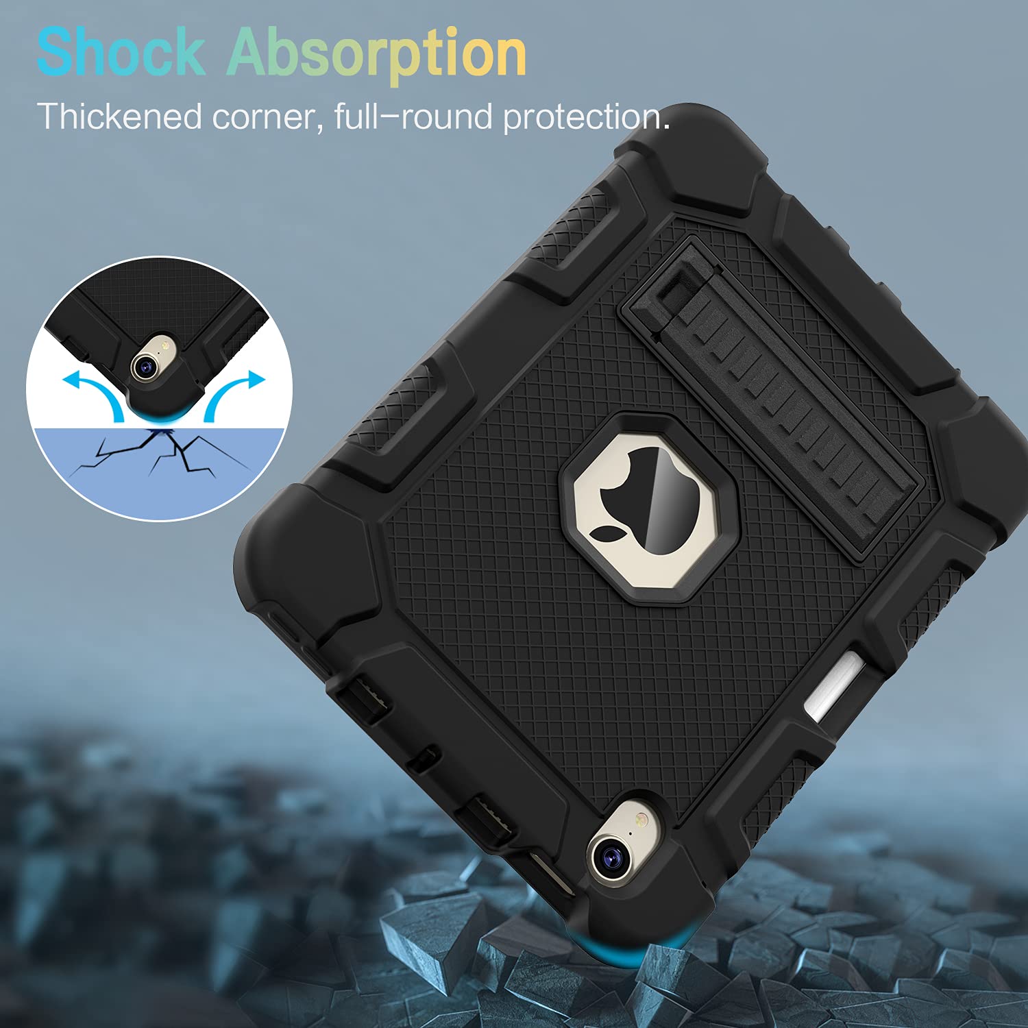 Azzsy Case For Ipad Mini 6 8.3 Inch 2021 With Pencil Holder, Slim Heavy Duty Shockproof Rugged Protective Kids Case For Ipad Min