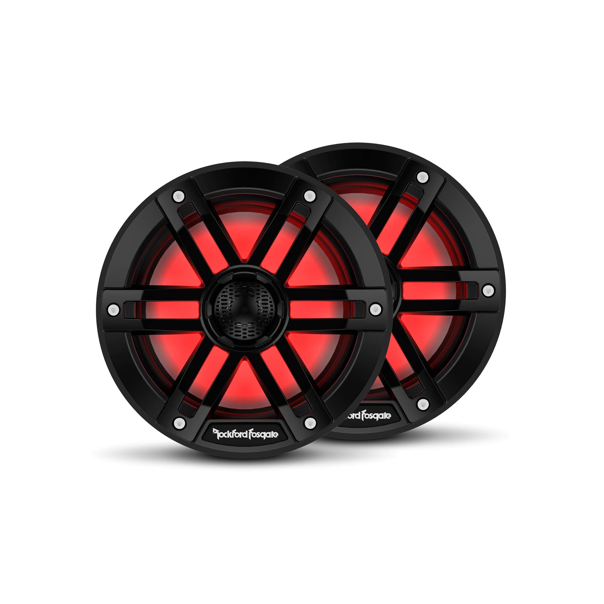 Rockford Fosgate M165B Color Optix 6.5 2Way Coaxial Multicolor LED Lighted Marine Speakers  Black (Pair)