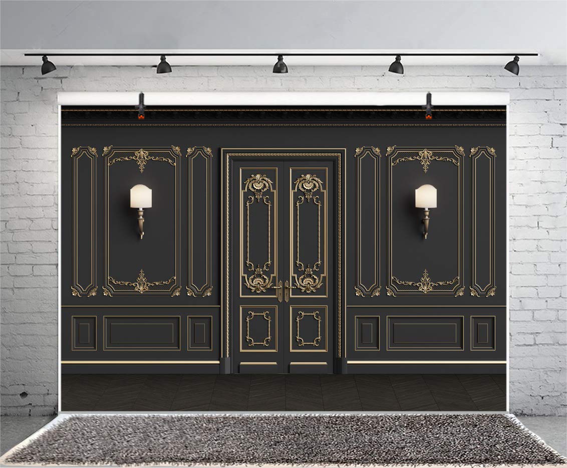 Leyiyi 10X8Ft Vintage Room Inside Backdrop European Frame French Door Modern Castle House Cementery Wall Vintage Lantern Photo Background Cowboy Kids Birthday Portrait Studio Prop Vinyl Wallpaper