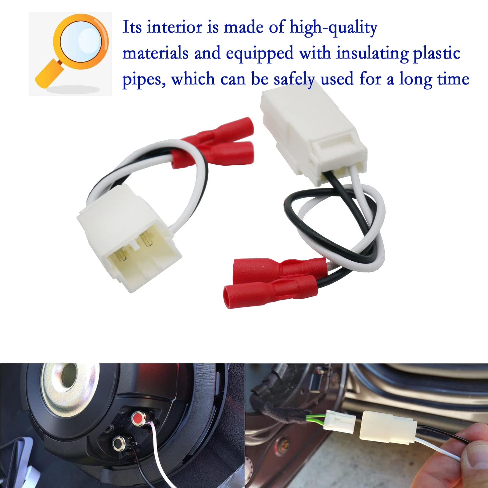 Chenx 72 6514 Car Speaker Adapter Harness Plug Front And Rear Doors Are Suitable For Dodge Jeep Chrysler Car Horn Connector Harness 4 Piece And Send Another Roll Of Flame Retardant Flannelette Tape