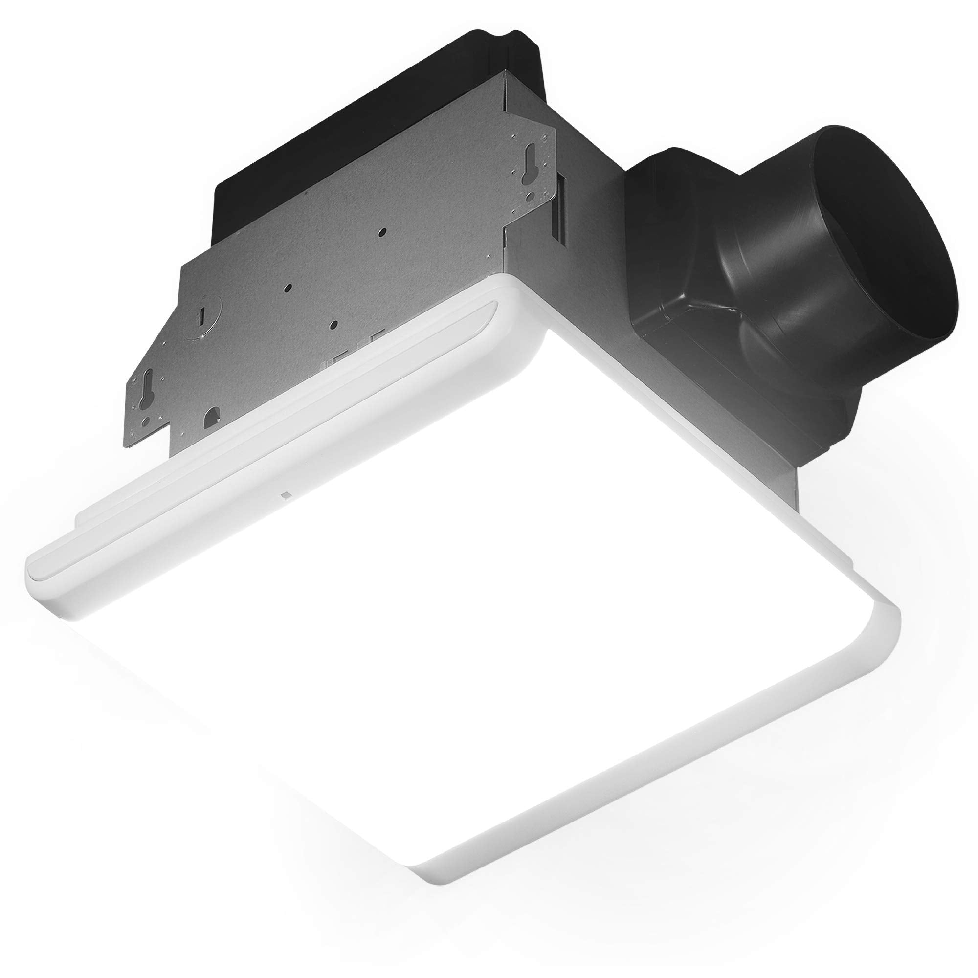 Homewerks 7146 80 Ms Bathroom Fan Integrated Dimmable Led Light Humidity Sensor Exhaust Ventilation 1.5 Sones 80 Cfm, Smart Moti