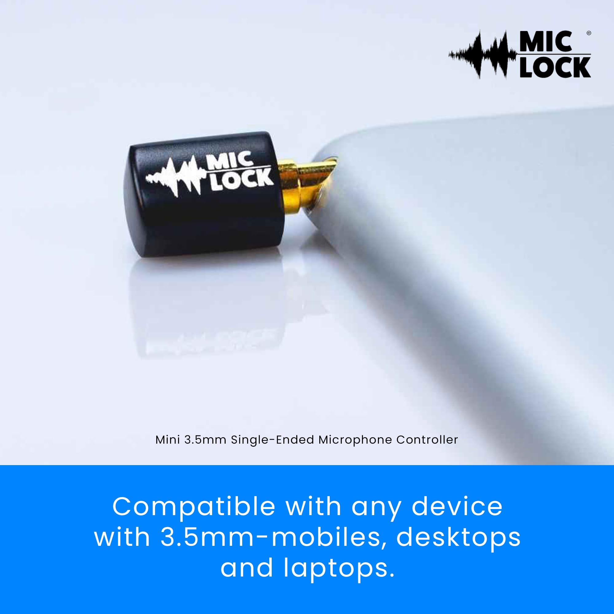 Mic-Lock Mini 3.5Mm For Headphone Port - Microphone Audio And Data Security - Privacy Protector For Laptops, Smartphones, Tablet