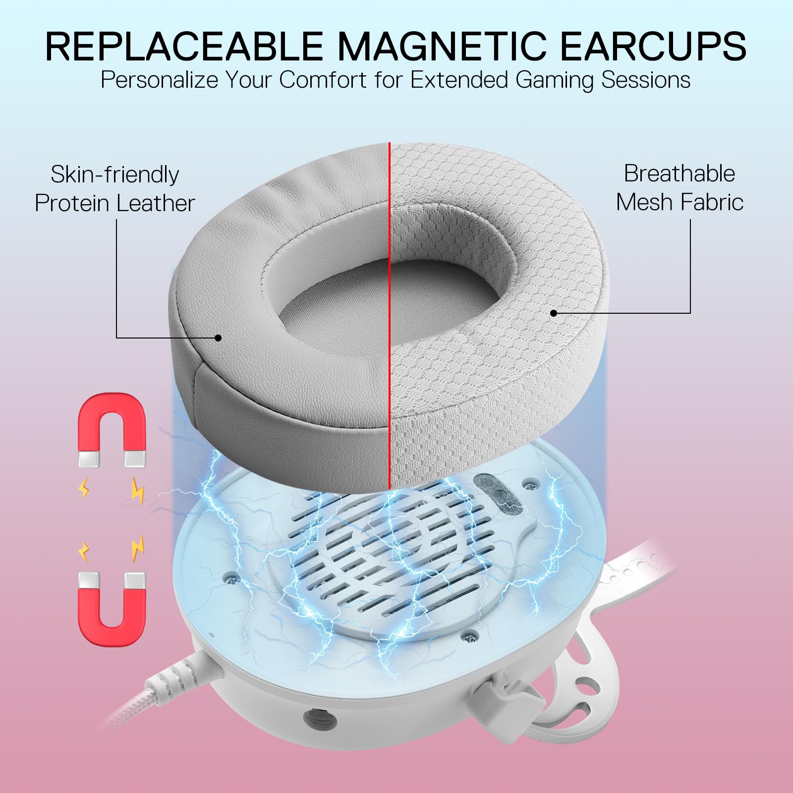 Redragon H730 Usb Wired Gaming Headset - 53Mm Drivers, 360 Spatial Sound, Detachable Noise-Canceling Microphone, Magnetic Replac