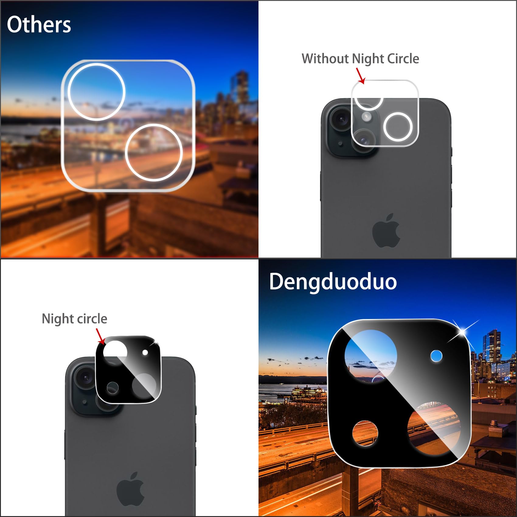 Dengduoduo ?3 Pack Camera Lens Protector For Iphone 13 6.1'' & Iphone 13 Mini 5.4'', Tempered Glass, Ultra Hd, 9H Hardness, Anti