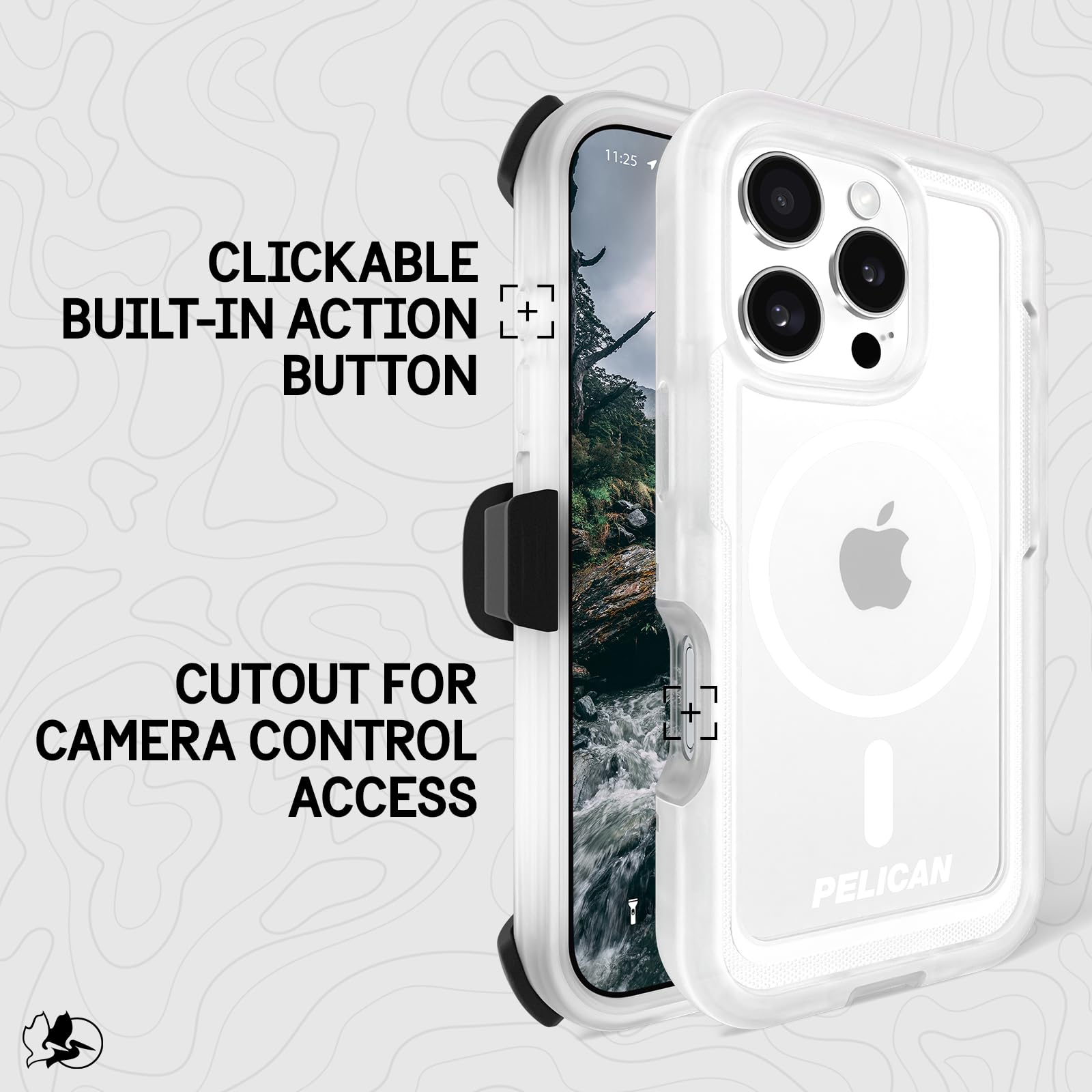 Pelican Voyager Iphone 16 Pro Case [Compatible With Magsafe] Rugged Phone Case W/ 18Ft Military Grade Drop Protection   Heavy Du