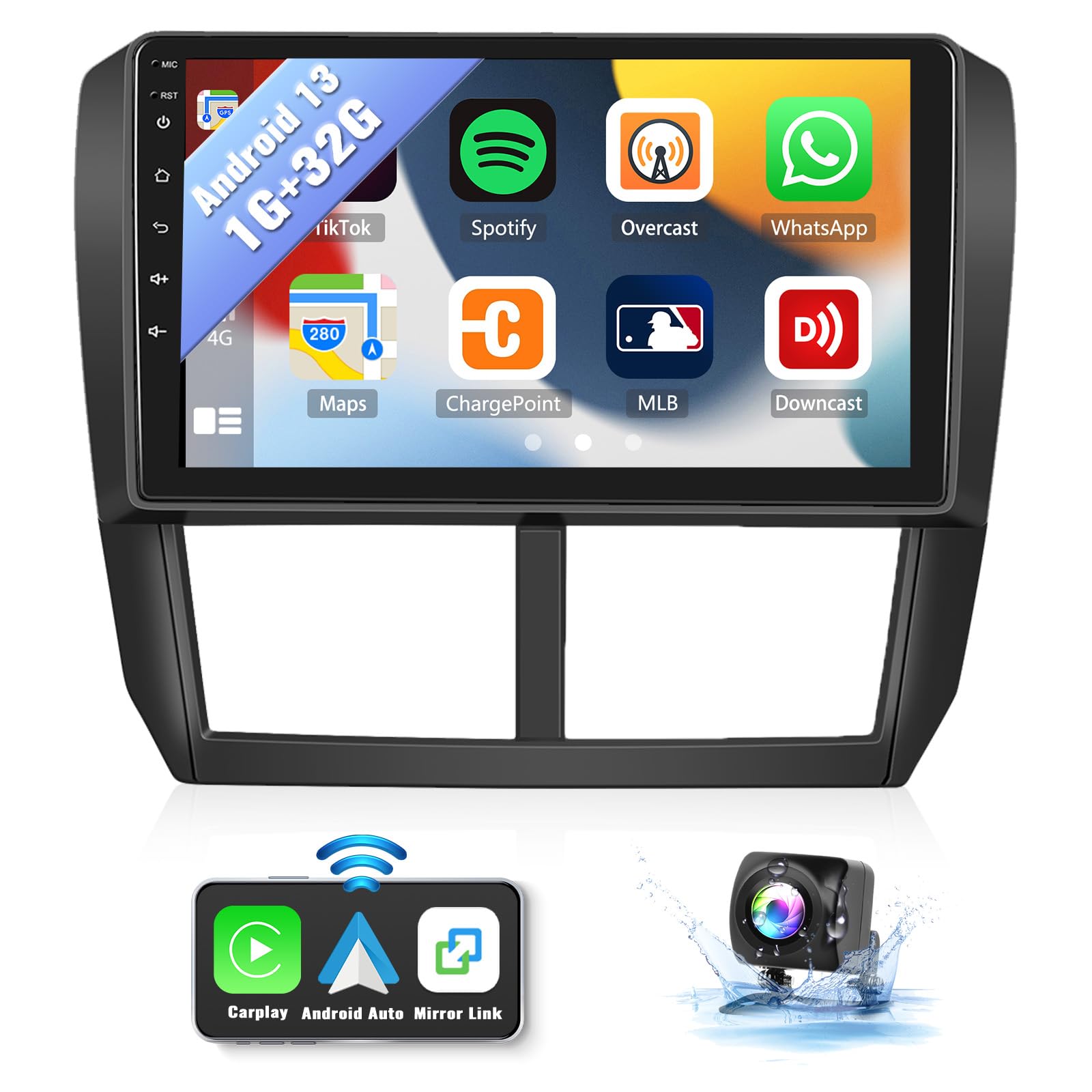 Sixwin Android 13 1G+32G Car Stereo For Subaru Forester Impreza Wrx 2008 2009 2010 2011 2012 With Carplay Android Auto 9 Inch To