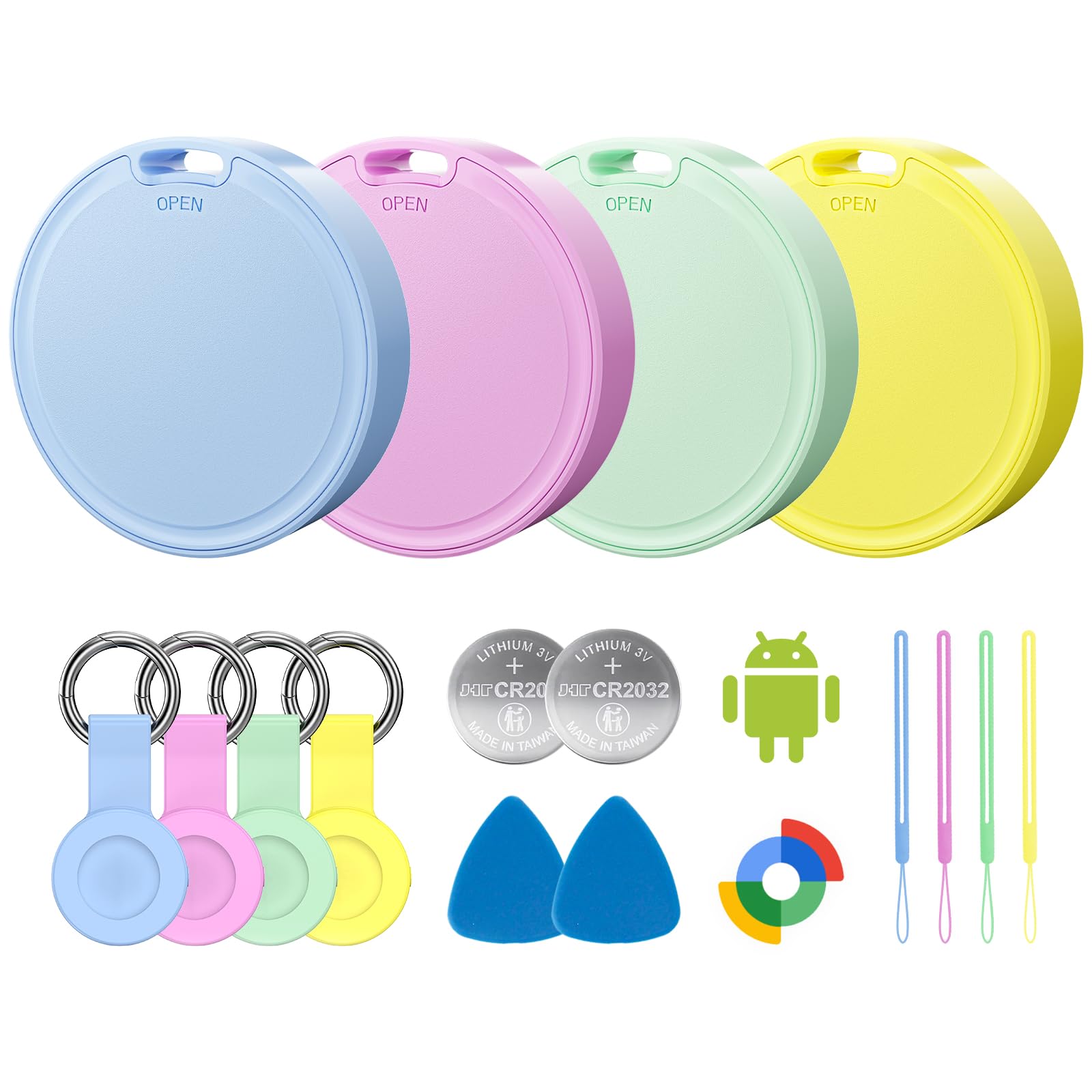 Air Tags for Android,Air Tags-4 Pack Android,Air Tracker Tags with 4 Case,2 Year Battery Life,Google Find Trackers for GoogleS 