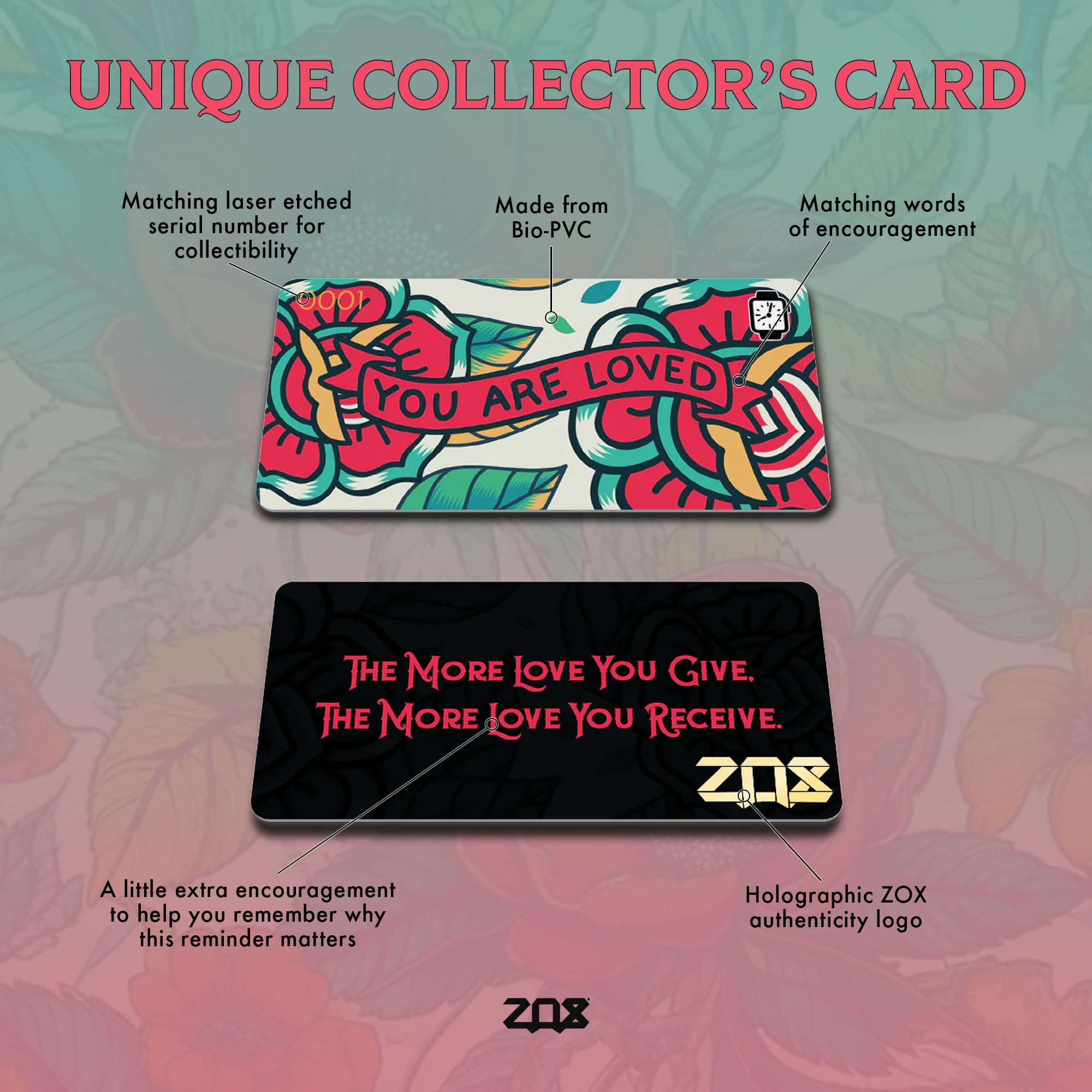 Zox Android Smart Watch Band - You Are Loved | Soft, Adjustable Elastic Band With Motivational Affirmations And Beautiful Artwor