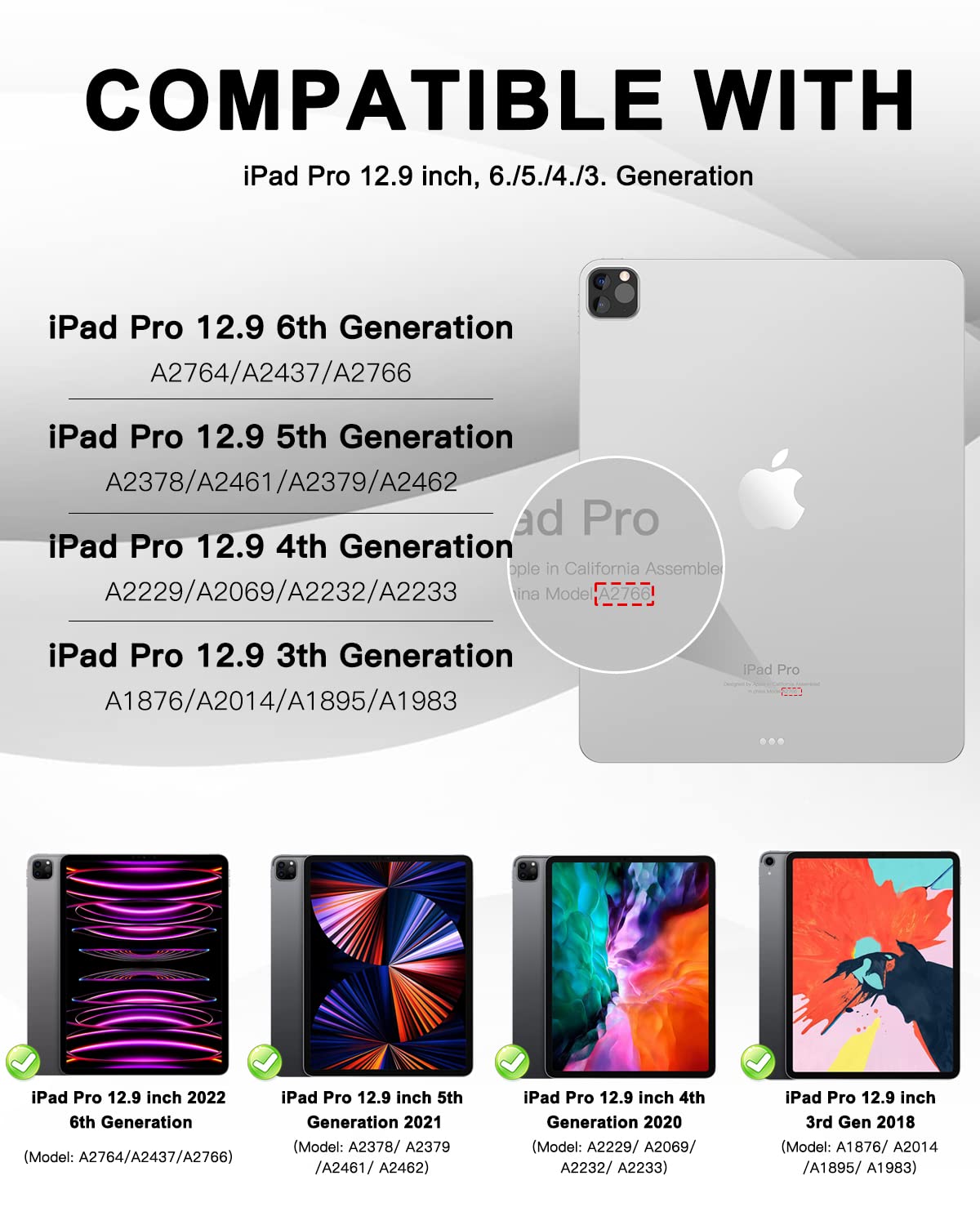 Braecn For Ipad Air 13 Inch Case M2 (2024), Ipad Pro 12.9 (2022/2021, 6Th/5Th/4Th/3Rd Gen), Heavy Duty Shockproof Cover With Pen