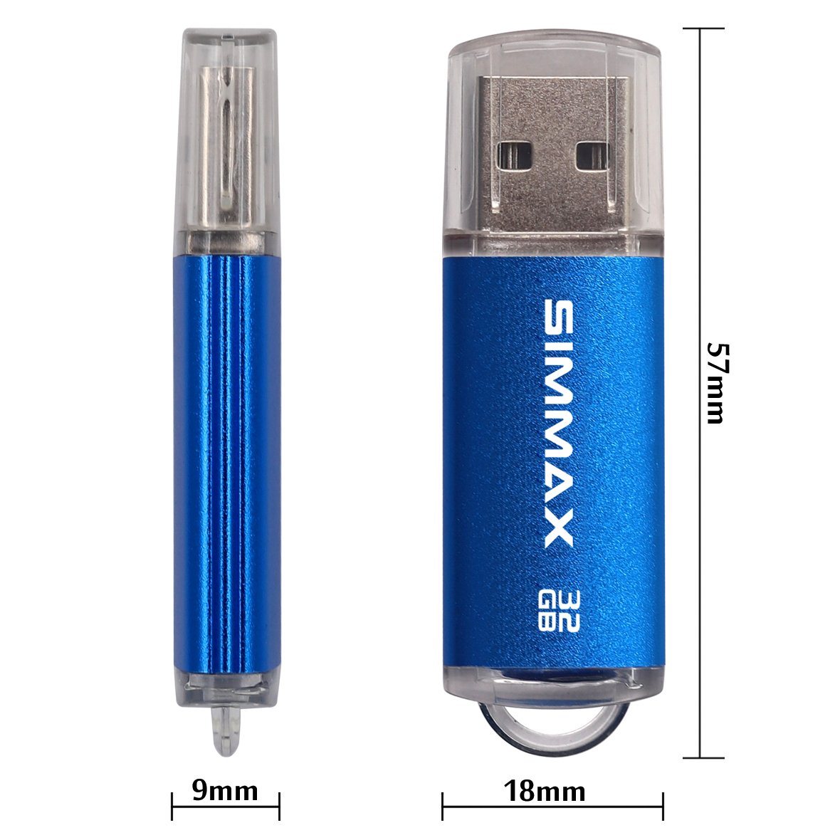 Simmax Flash Drive 2 Pack 32Gb Usb 2.0 Flash Drives Thumb Drive Memory Stick Pen Drive With Led Indicator (Blue Green)