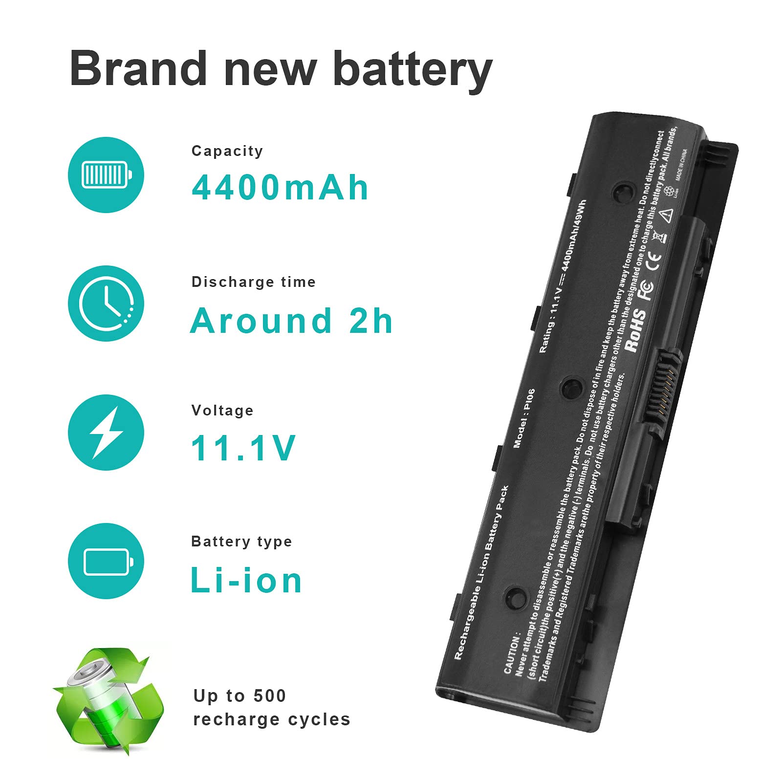 Fancy Buying PI06 Laptop Battery for HP Envy 15 17 Pavilion 14 15 17 Series Li-ion Black 11.1V 4400mAh