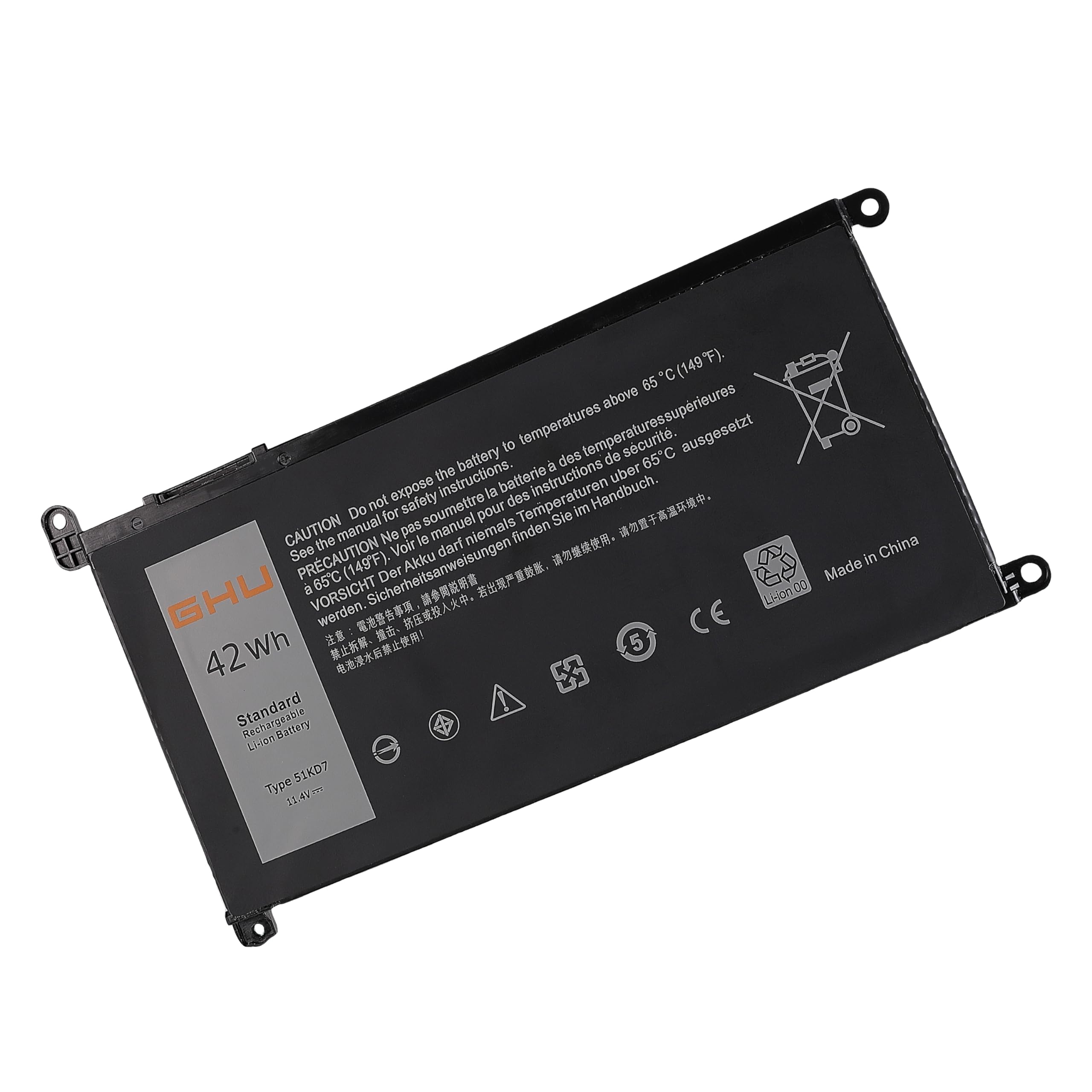 Ghu New Battery Replacement For 51Kd7 42 Wh 11.4V Compatible With Dell Chromebook 11 3180 3181 3189 5190 0Fy8Xm 0Y07Hk Fy8Xm Y07