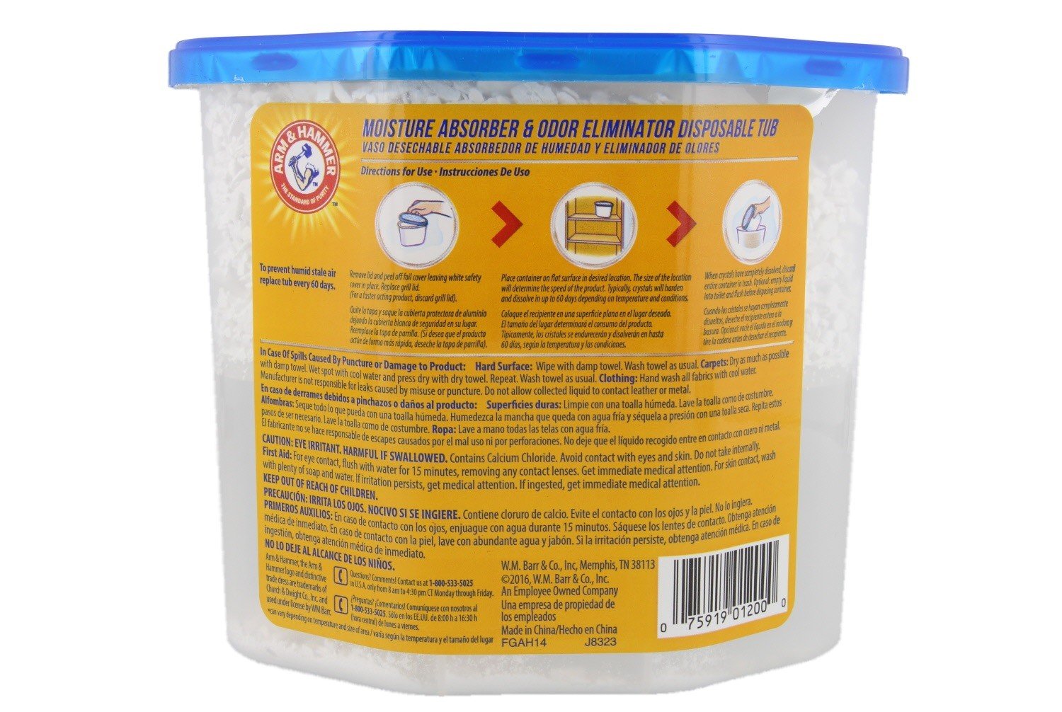 Arm & Hammer Moisture Absorber & Odor Eliminator 14Oz Tub, 3 Pack   Eliminates Musty Odors & Freshens Air For Closets, Laundry R