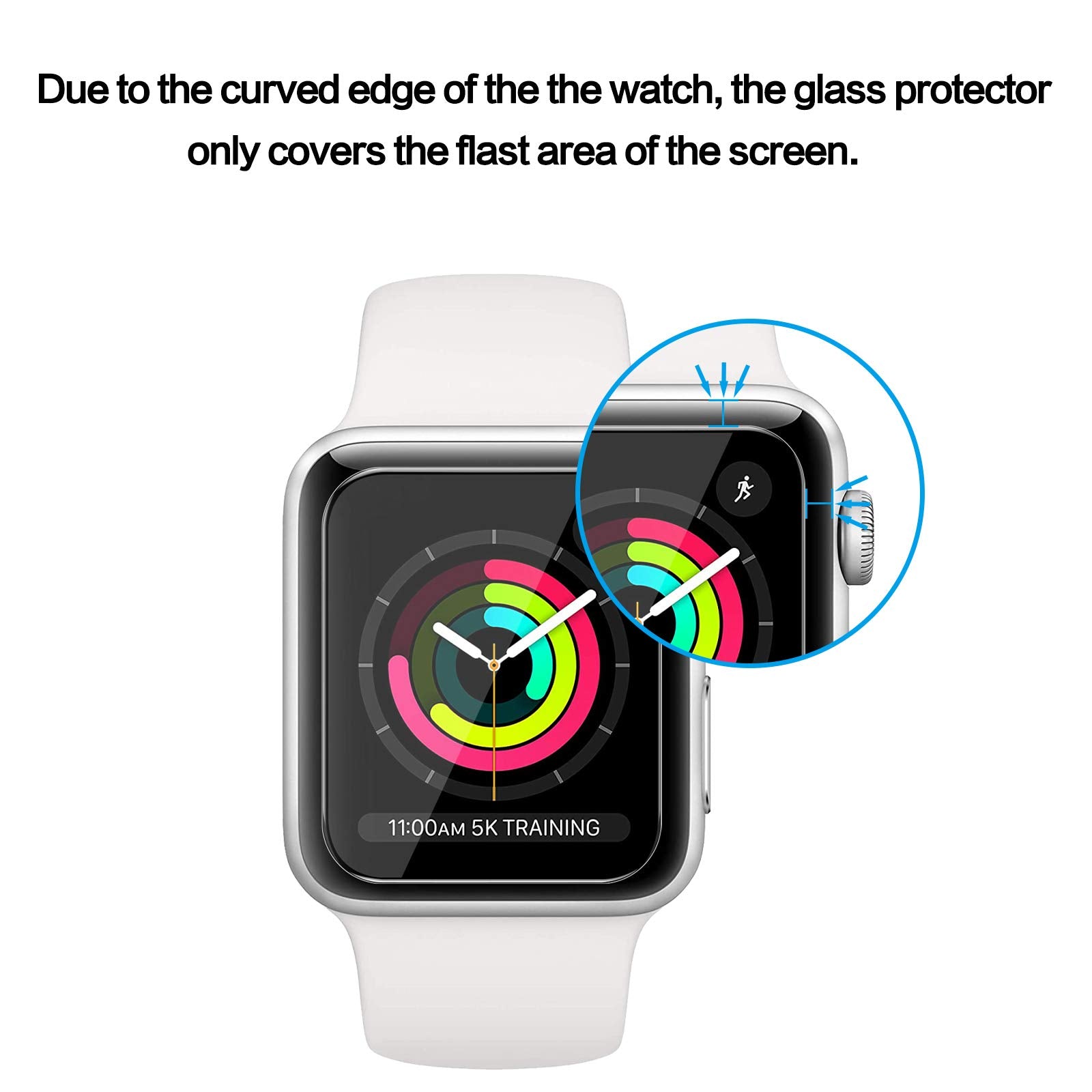 Tourist [3 Pack] Tempered Glass Screen Protector Compatible For Apple Watch 38Mm Series 3 / 2 / 1, 9H Hardness, Anti Scratch, Anti Fingerprint, Anti Bubble Easy Installation With Lifetime Replacements