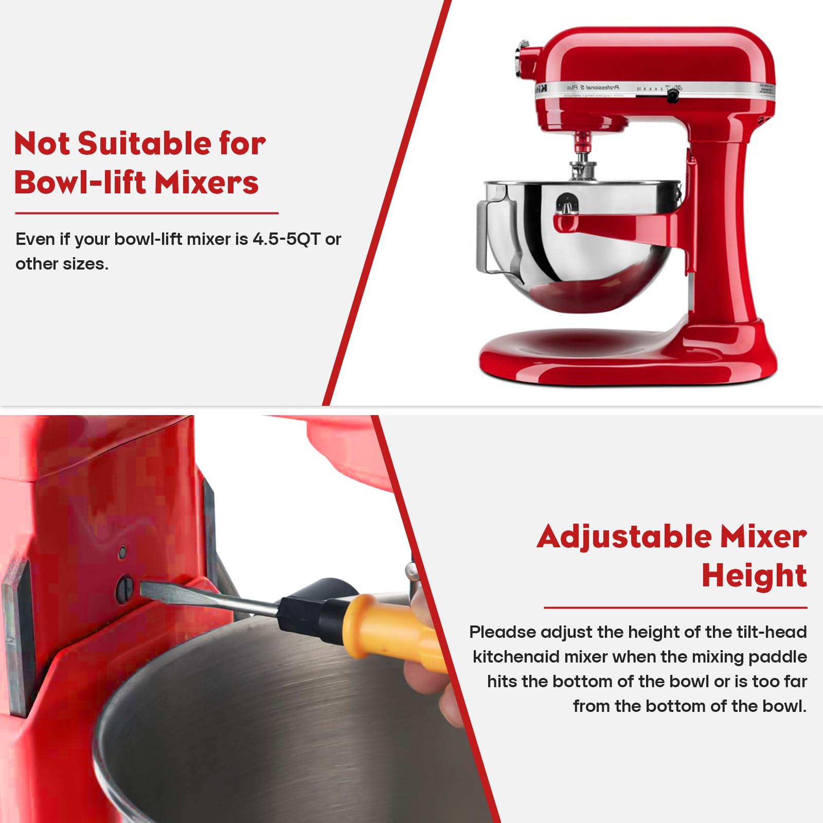 Stainless Steel Flex Edge Beater For Kitchenaid Mixer, Fits Tilt Head Stand Mixer Bowls For 4.5 5 Quart Bowls, Kitchenaid Paddle