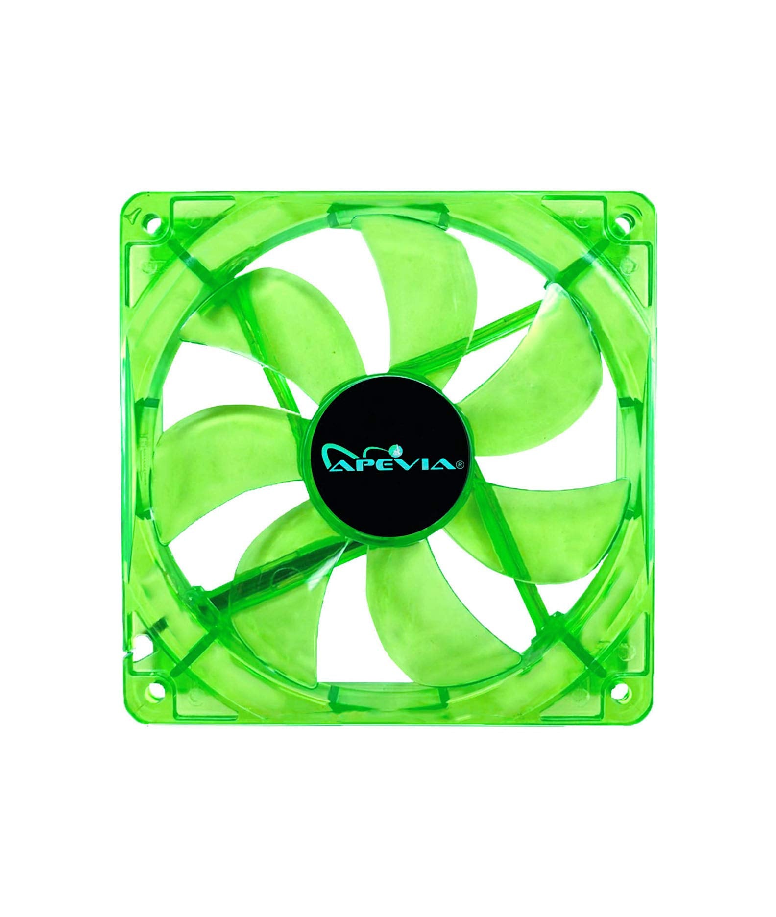 Apevia Af212L Gn 120Mm 4Pin Molex + 3Pin Motherboard Silent Green Led Case Fan (2 Pk)