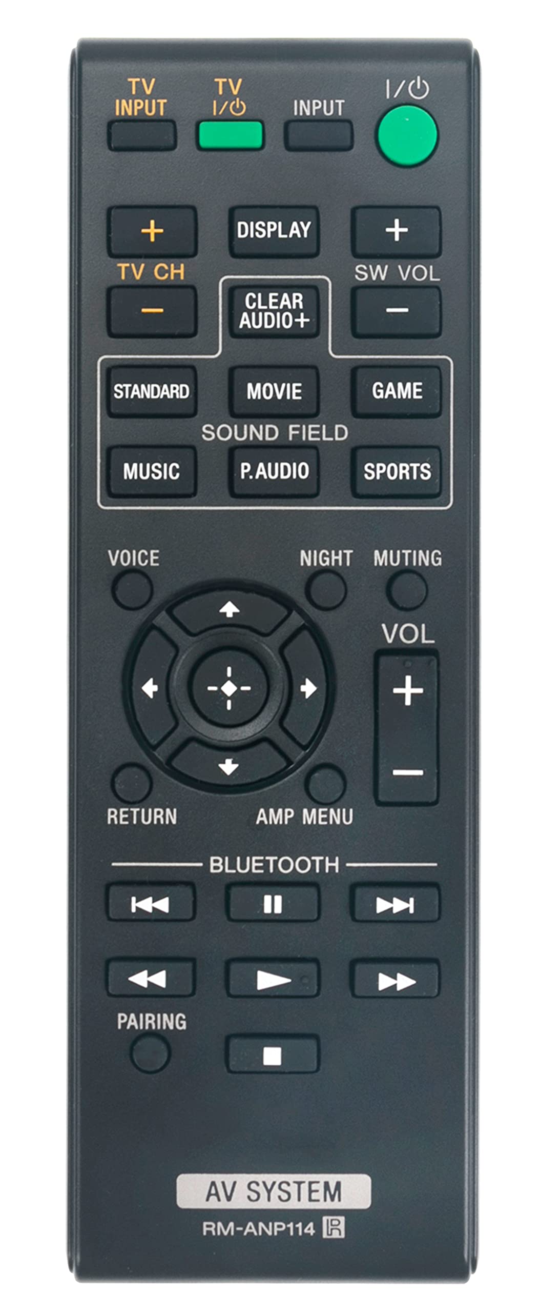 RM-ANP114 Replaced Remote fit for Sony Sound Bar HT-CT770 HT-CT370 SA-WCT370 SA-CT370 SA-CT770 SA-WCT770 RM-ANP115 RM-ANP116 HTCT770 HTCT370 SAWCT370 SACT370 SACT770 SAWCT770