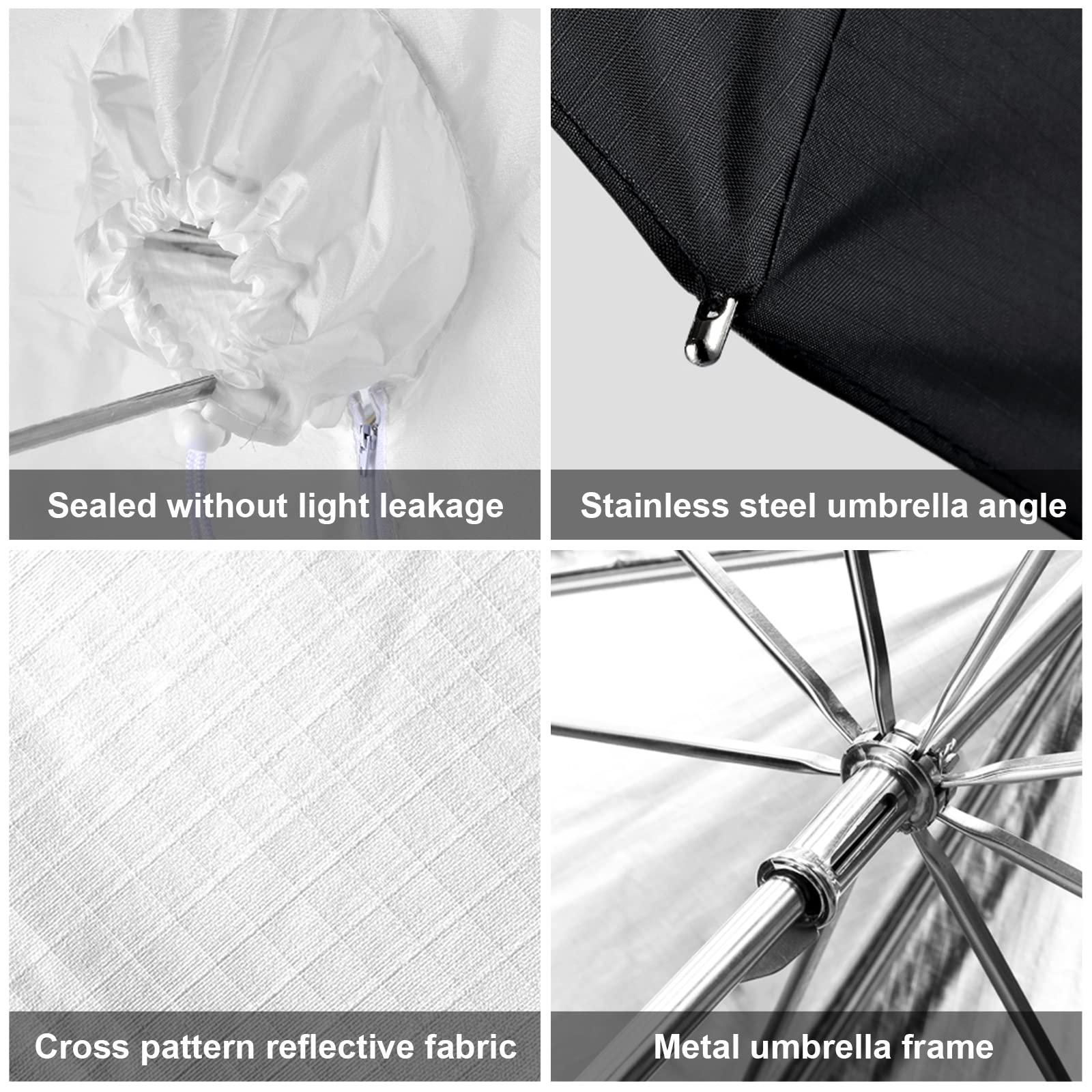 Godox Ubl 85S 85Cm 33.4    Black Silver Reflective Umbrella Photography Studio Soft Light Umbrella With Large Diffuser Cover For