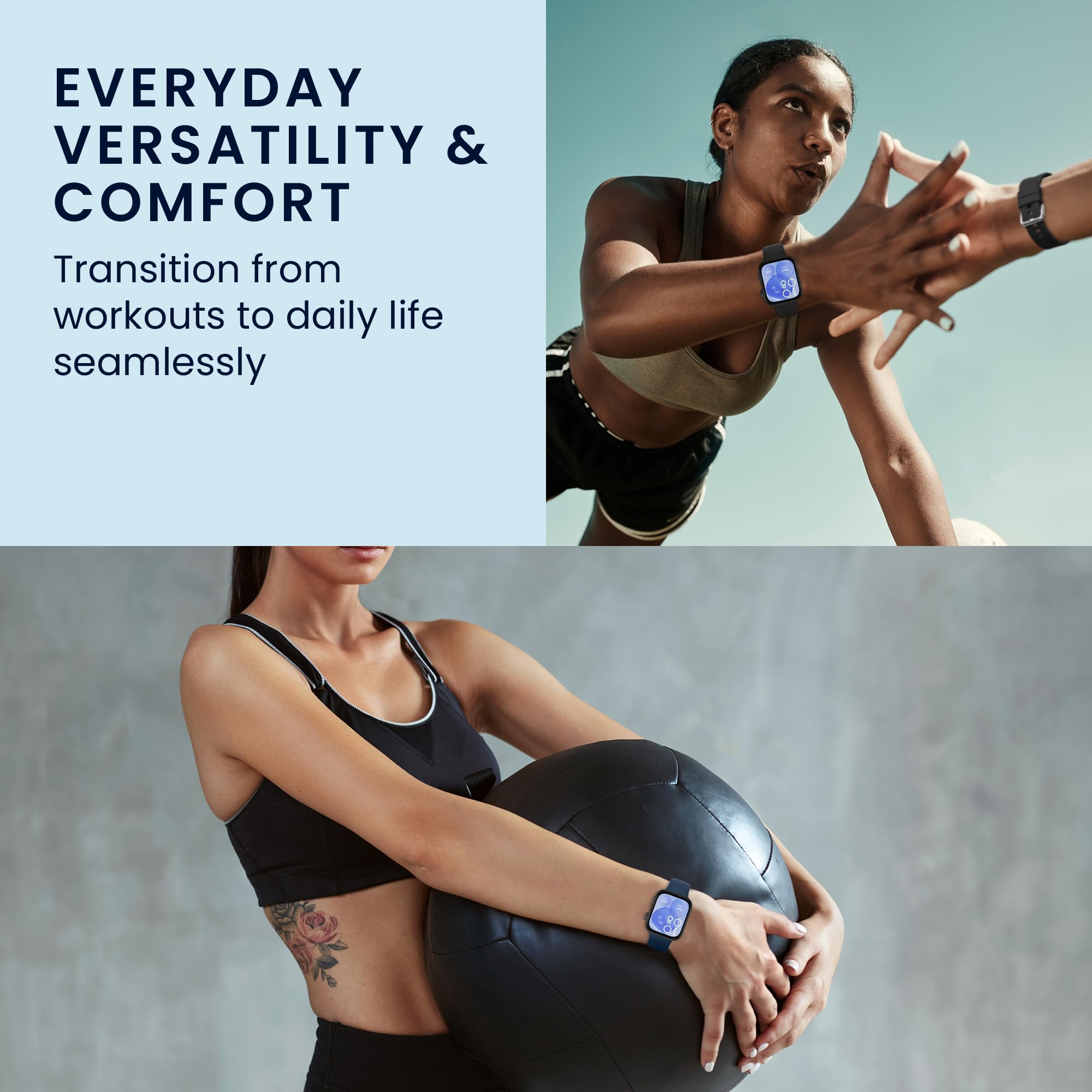 Kwmobile Straps Compatible With Garmin Vivosmart 5 / Smart 5 Straps - 2X Replacement Silicone Watch Bands - Dusty Pink/Pastel Gr