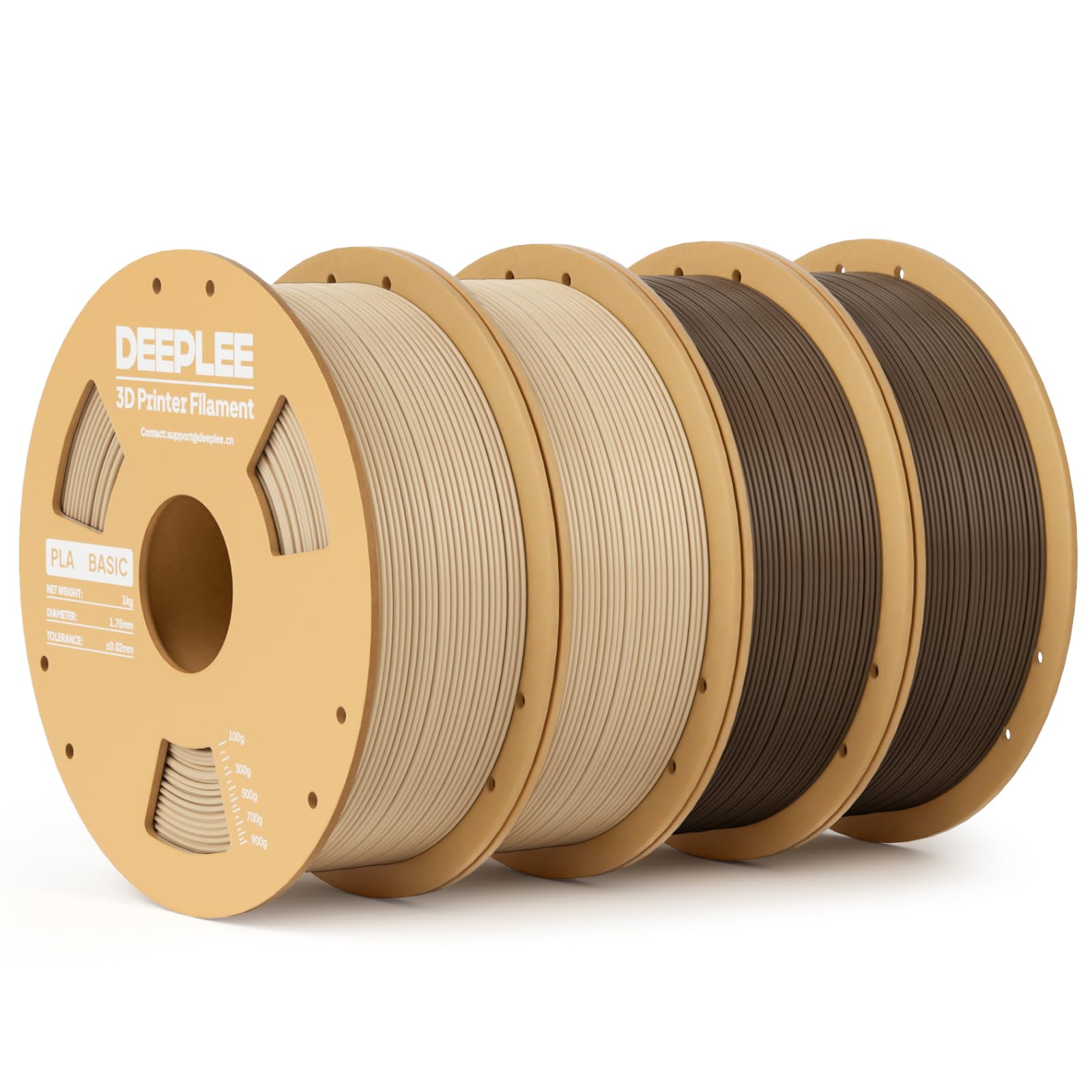 DEEPLEE Basic PLA Filament 1.75mm, 3D Printer Filament, Beige & Brown 4kg