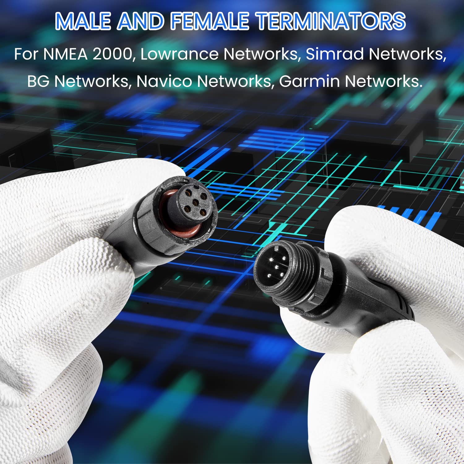 Sevencow For Nmea 2000 Male And Female Resistor Terminators For Garmin,Lowrance, Simrad, B&G, Navico Networks Nmea 2K Terminator