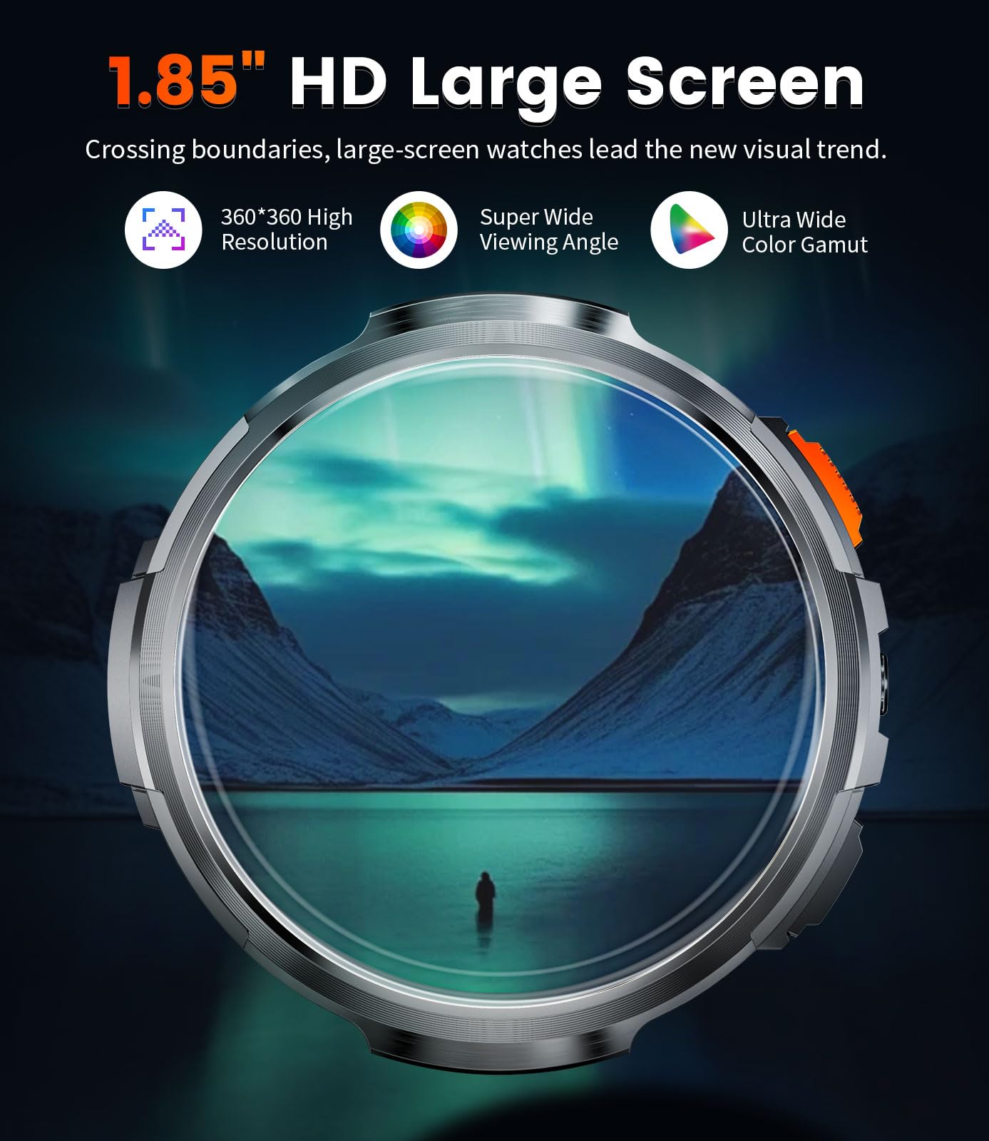 Lige Smart Watches For Men With 1.85'' Screen, 730Mah Battery Fitness Tracker With Flashlight/Make/Answer Call/120Sports Mode/Sl