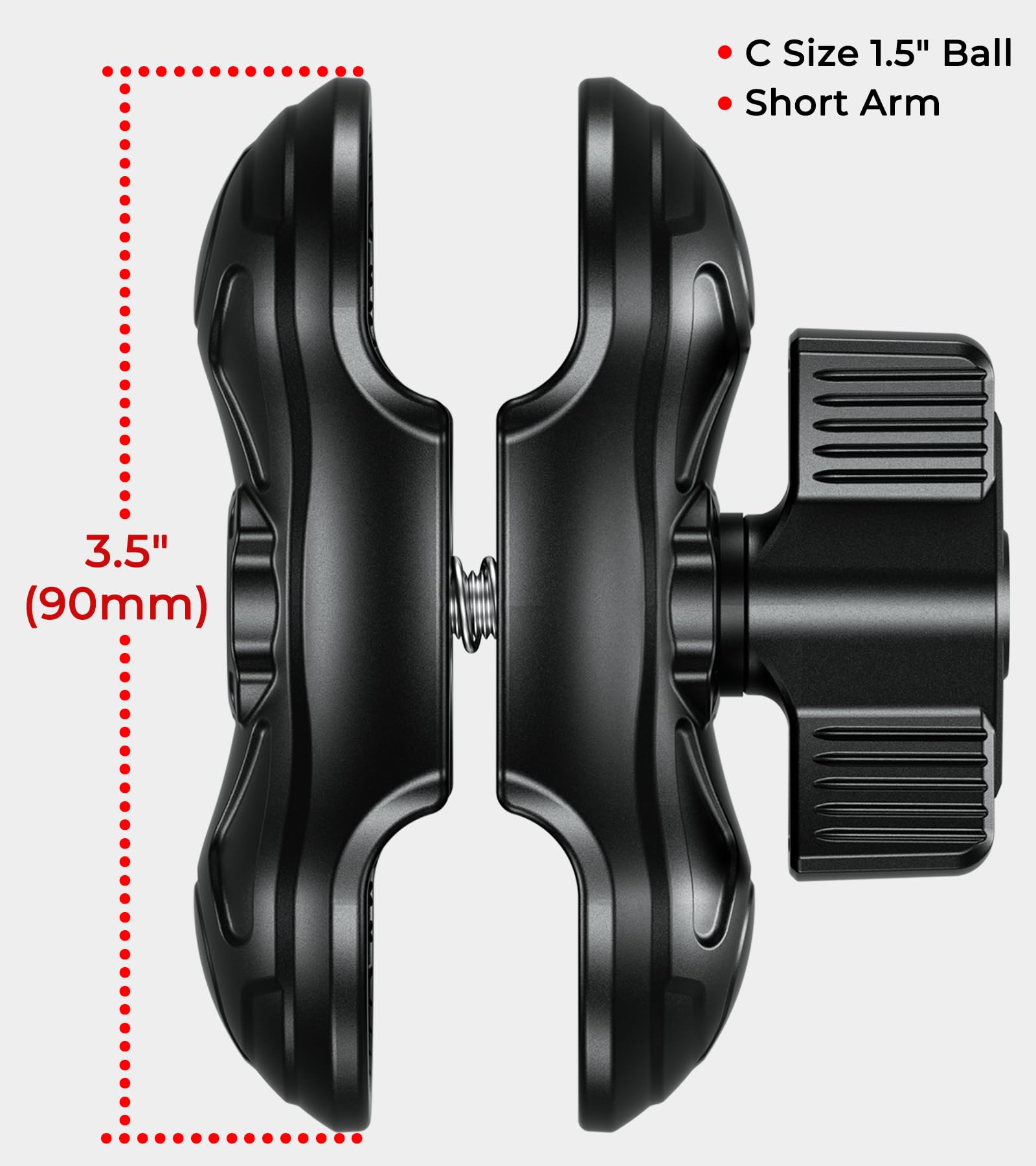 Vazeswin Double Socket Arm 3.5'' Aluminum Alloy Short Arm Compatible With Ram Mount C Size 1.5'' Ball Components