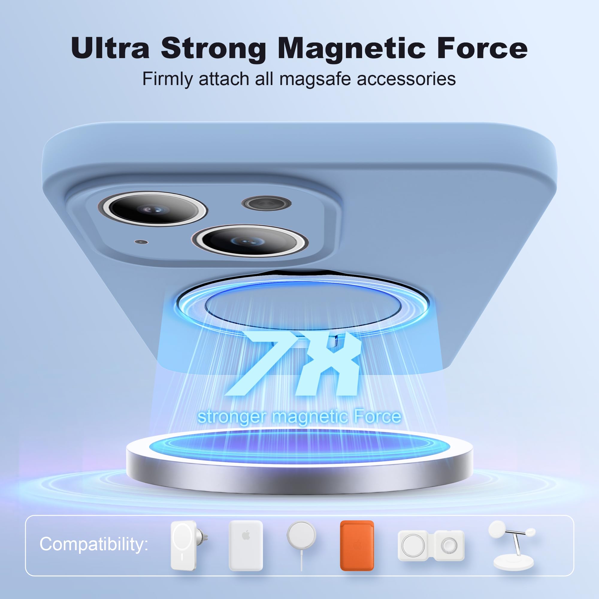 Skylmw Designed For Iphone 15 Case With Magnetic Invisible Stand Compatible With Magsafe Military Drop Tested Shockproof Liquid