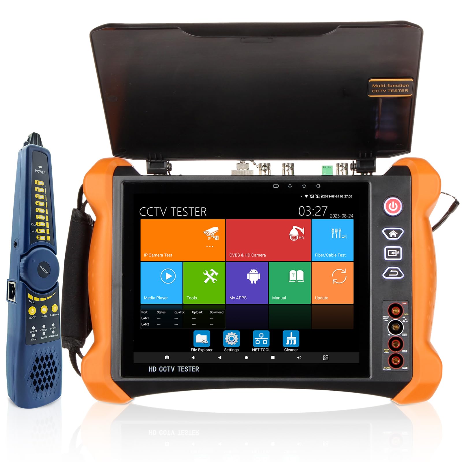 Rsrteng X9-MOVTADHS CCTV Tester,8K 32MP 12MP IP Camera Tester,4K 8MP TVI/CVI/AHD/SDI/CVBS CCTV Monitor Support DMM, OPM, VFL, TD