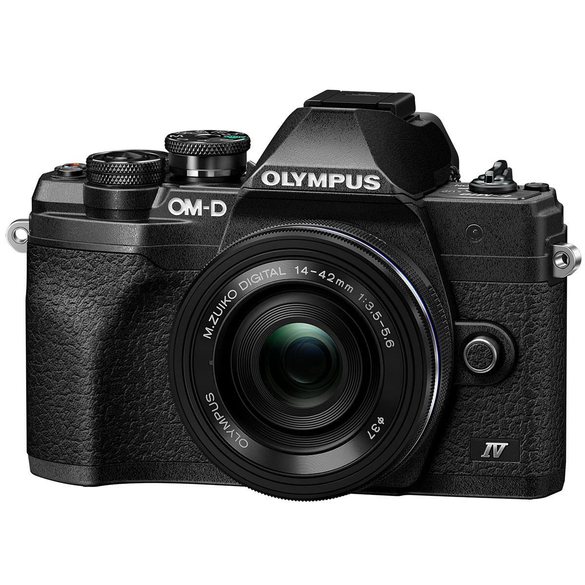Olympus Om D E M10 Mark Iv Camera With M.Zuiko Digital Ed 14 42Mm F3.5 5.6 Ez Lens, Black