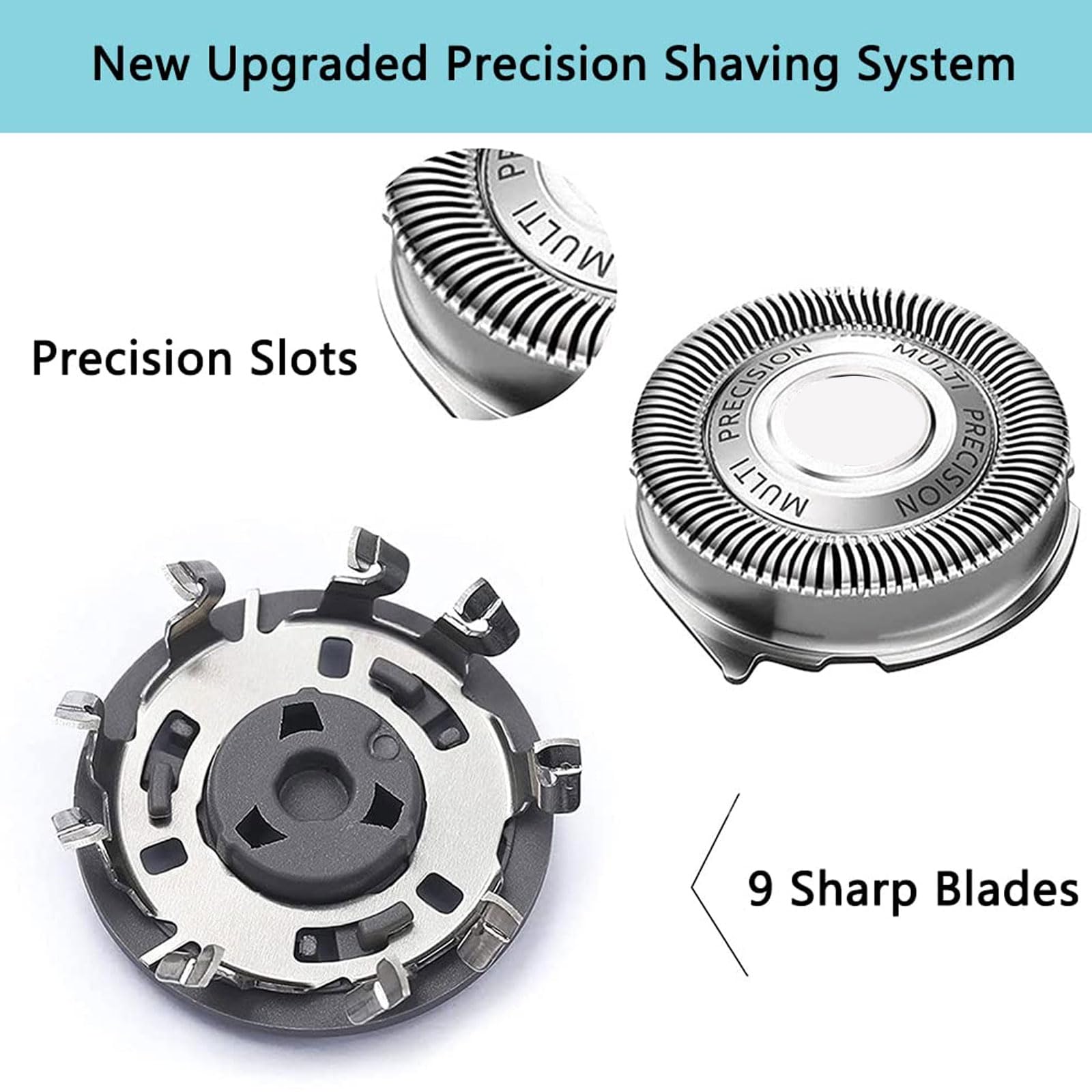 Sh50 Replacement Heads Fit For Philips Norelco Series 5000 Electric Shaver, Razor Blades Phillips (S5Xxx), Aquatouch Powertouch
