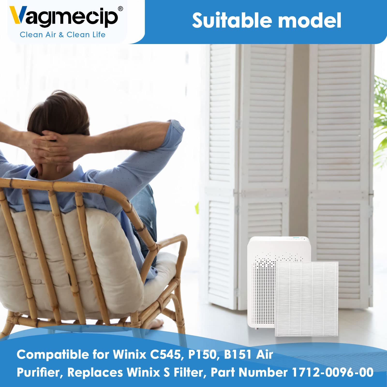 3Pack   C545 Replacement Hepa Filters Compatible With Winix C545 Air Purifier, Ture Hepa Filter S, Part Number 1712 0096 00 | 25