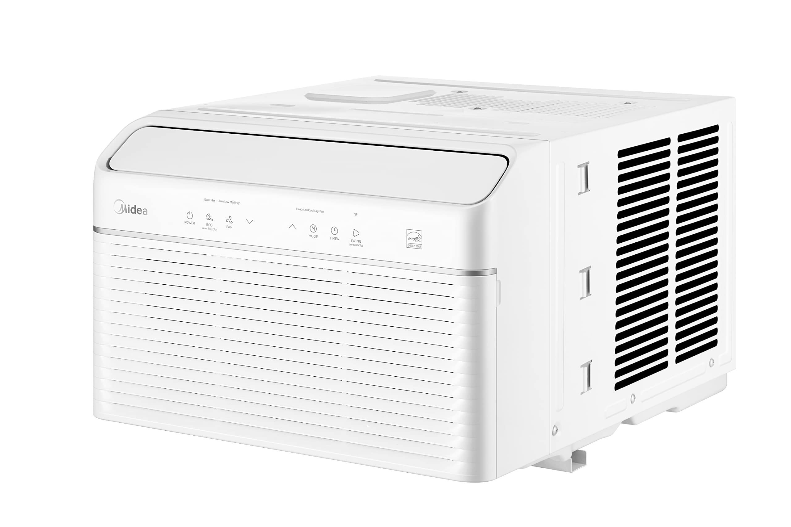 Midea 12000 Btu Smart Inverter Air Conditioner Window Unit With Heat And Dehumidifier � Cools Up To 550 Sq. Ft., Energy Star Rated, Quiet Operation, Electronic Controls, Remote Control, White