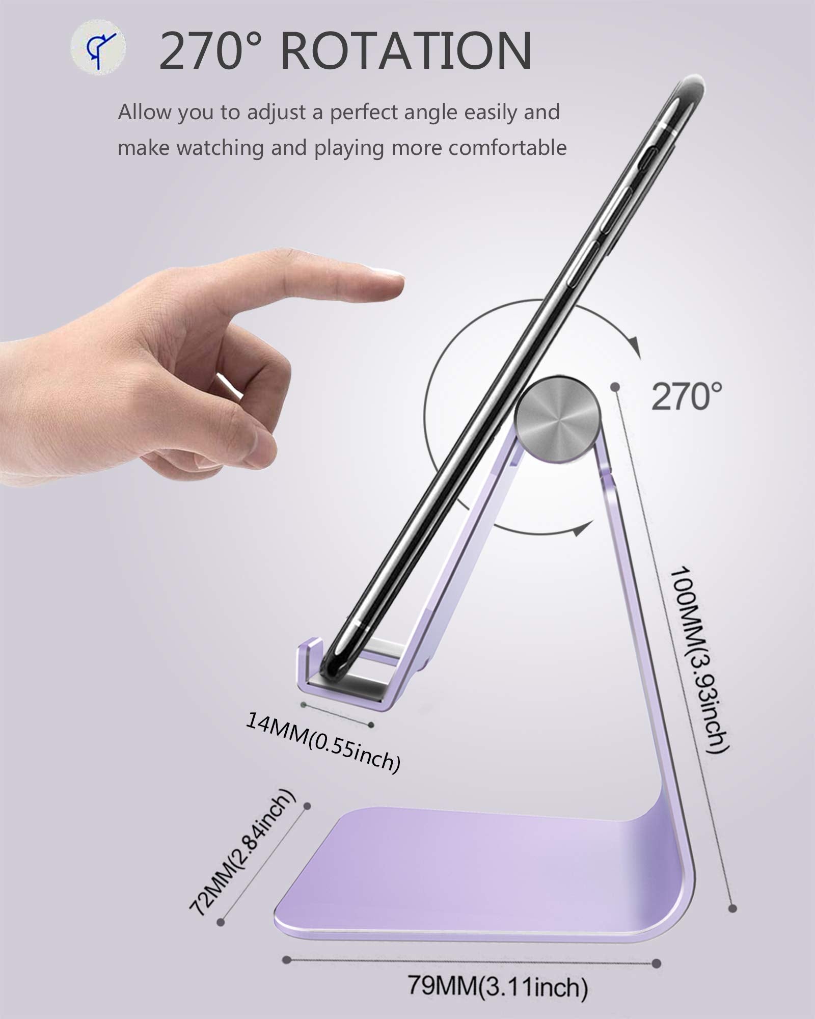 Creadream Adjustable Cell Phone Stand, Phone Stand, Cradle, Dock, Holder, Aluminum Desktop Stand Compatible With Phone 13 12 11