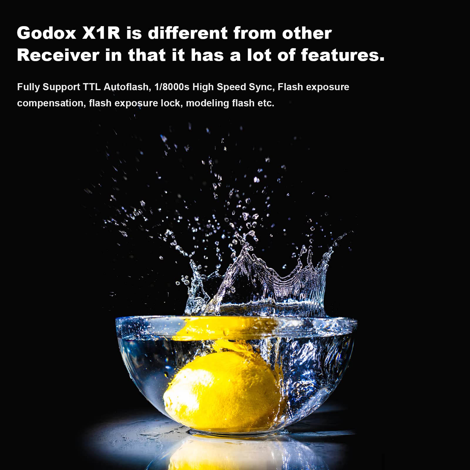 Godox X1R C E Ttl 2.4G High Speed Sync Wireless Remote Flash Trigger Receiver Compatible For Canon Camera, 1/8000S, 5 Groups And