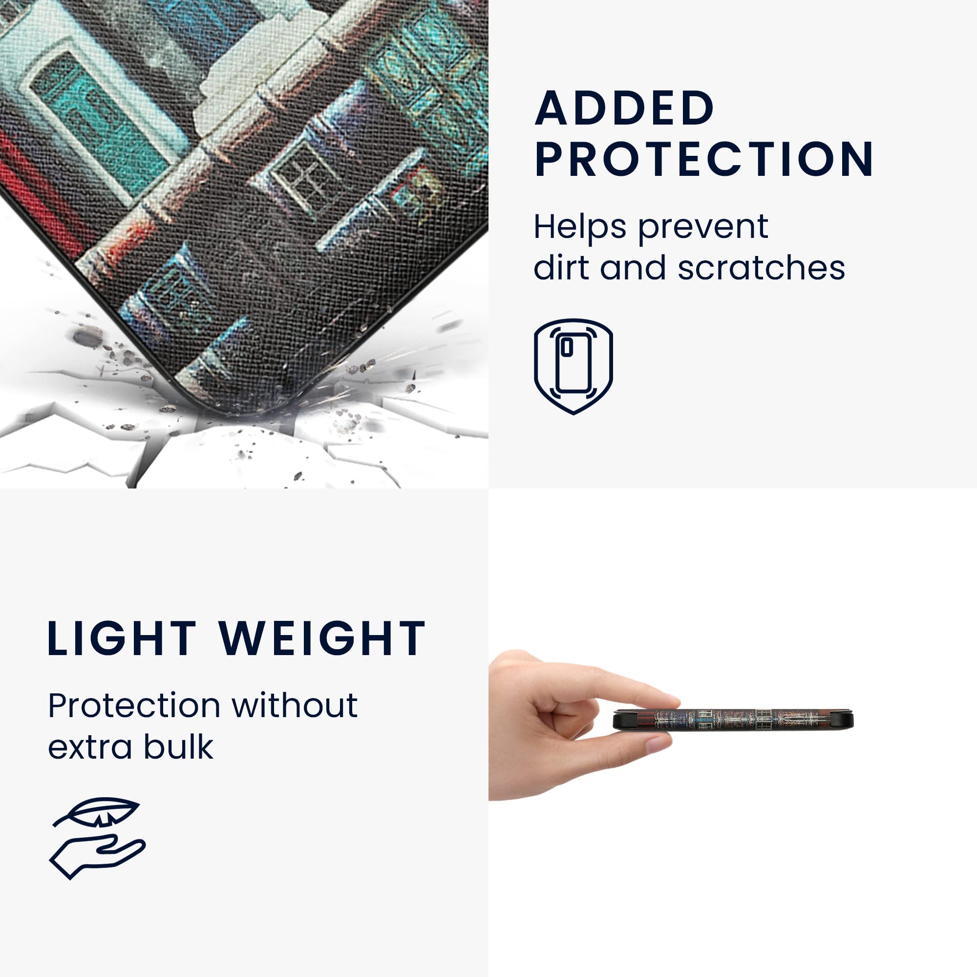 Kwmobile Case Compatible With Kobo Clara 2E / Tolino Shine 4 Case   Ereader Cover   Book City Multicolor