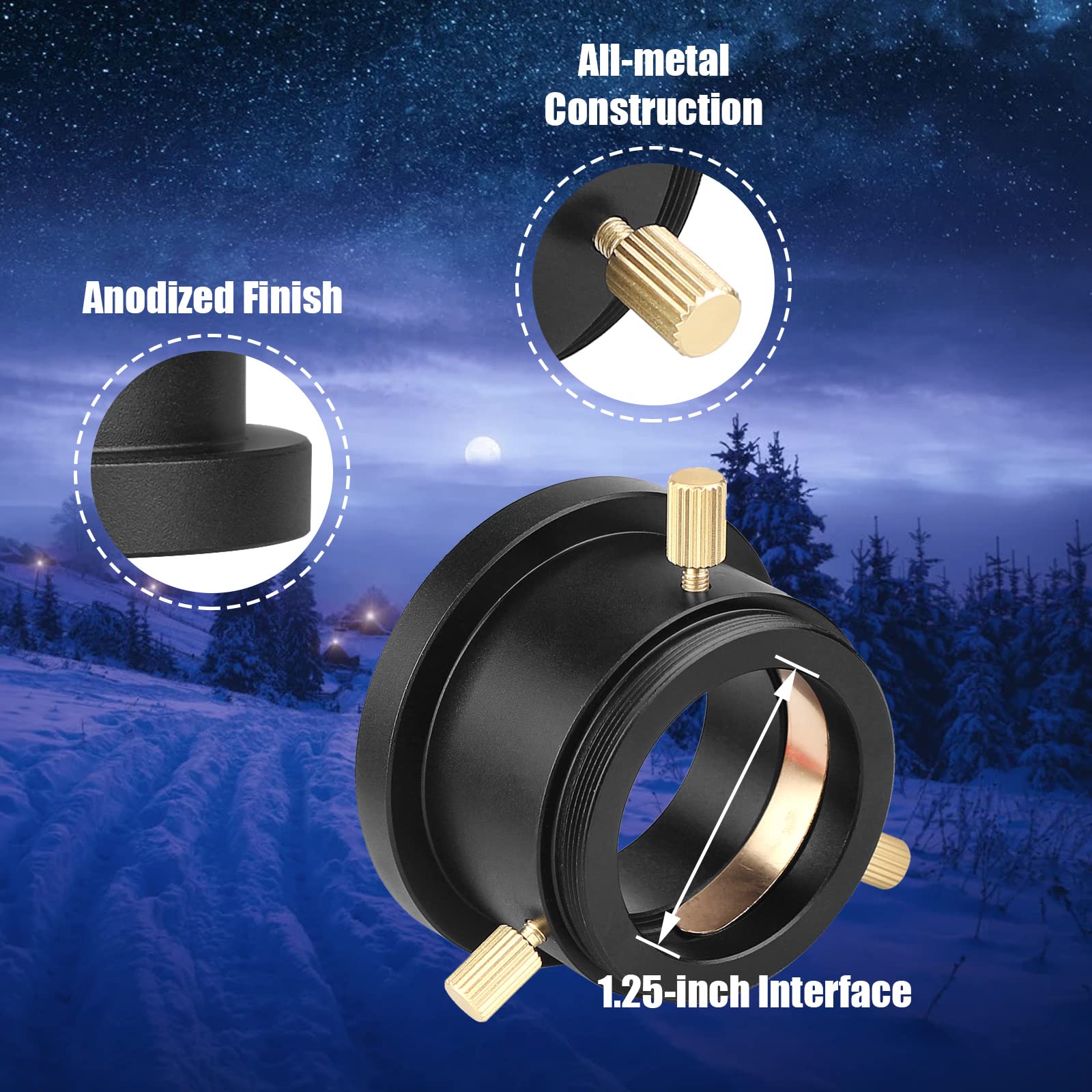 Svbony Sa404 M48 To M42 Adapter, 1.25 Inches Telescope Adapter For Sv41 Spotting Scope, Eyepiece Adapter For Eyepiece Photograph