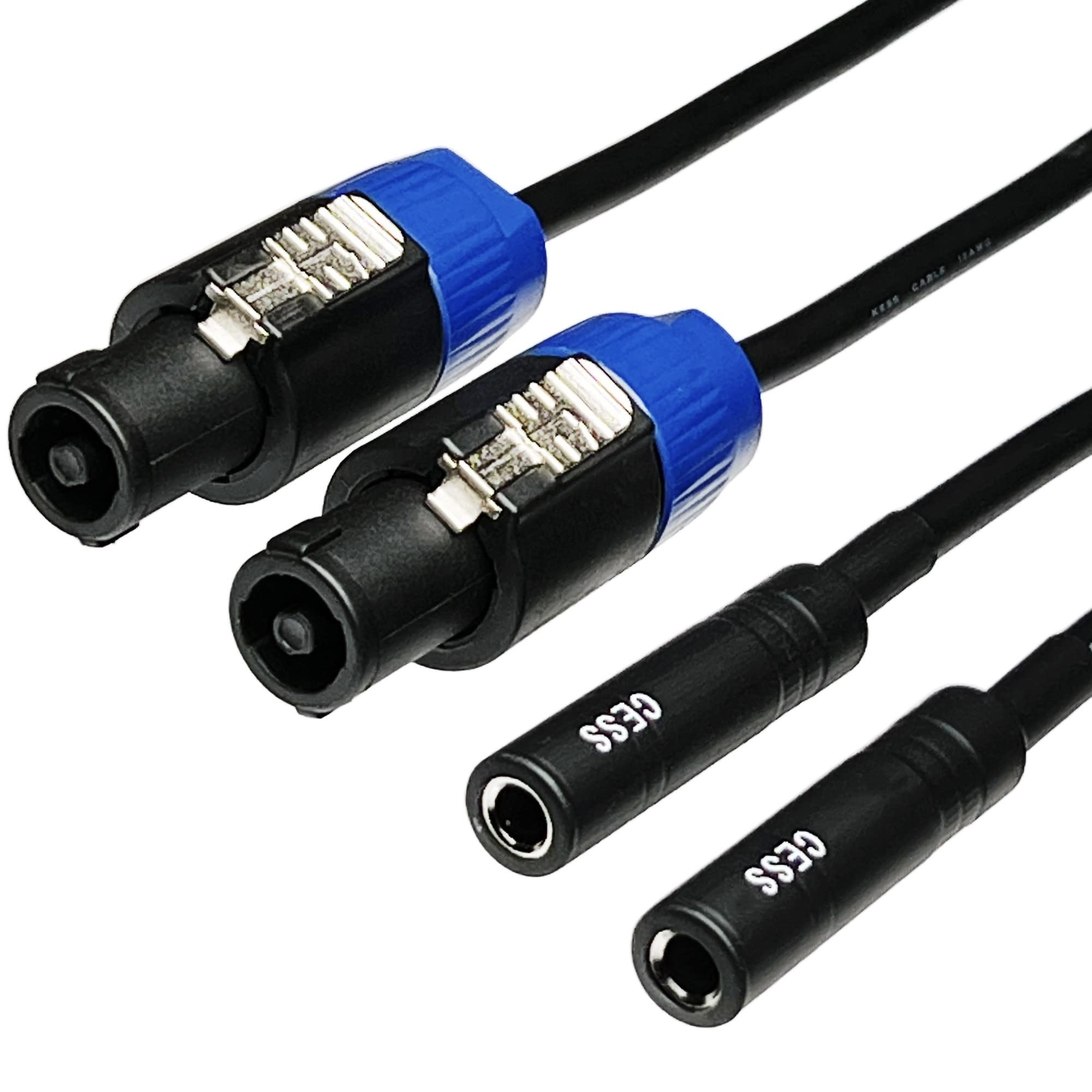 Cess 025 1/4 Ts Female To Speakon Speaker Cables   Speakon To 6.35 Mm Mono Jack Adapter   Speaker Plug Adapter 1/4'' To Twist Lo