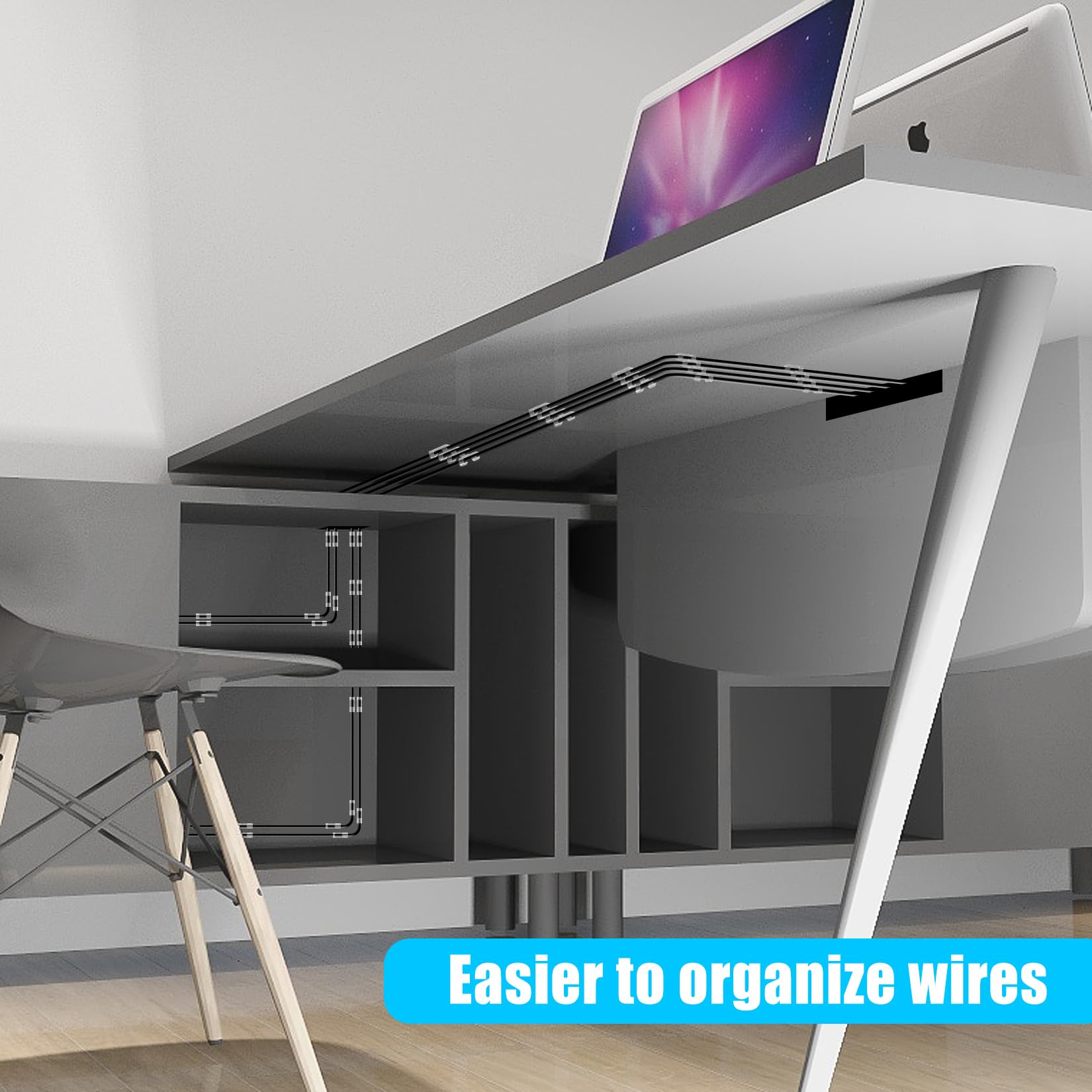 Xhf 50Pcs Medium Self Adhesive Cable Clips Clear,Wire Clips Cable Management Wire Organizer Cord Holder For Under Desk, Car, Wal