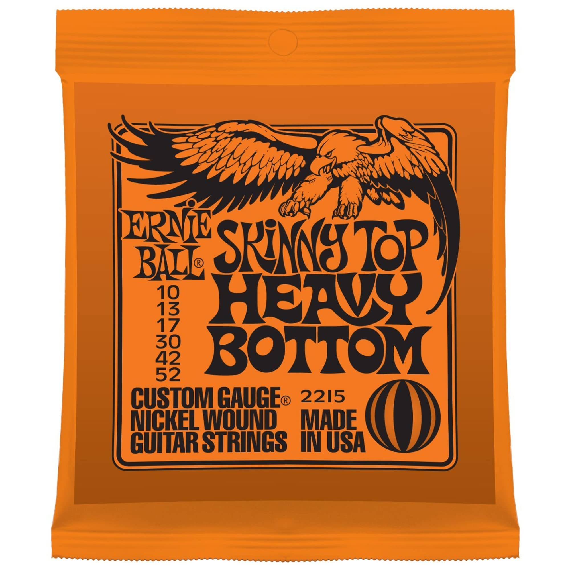 Ernie Ball 2215 Skinny Top Heavy Bottom 10 52 (12 Pack Bundle)