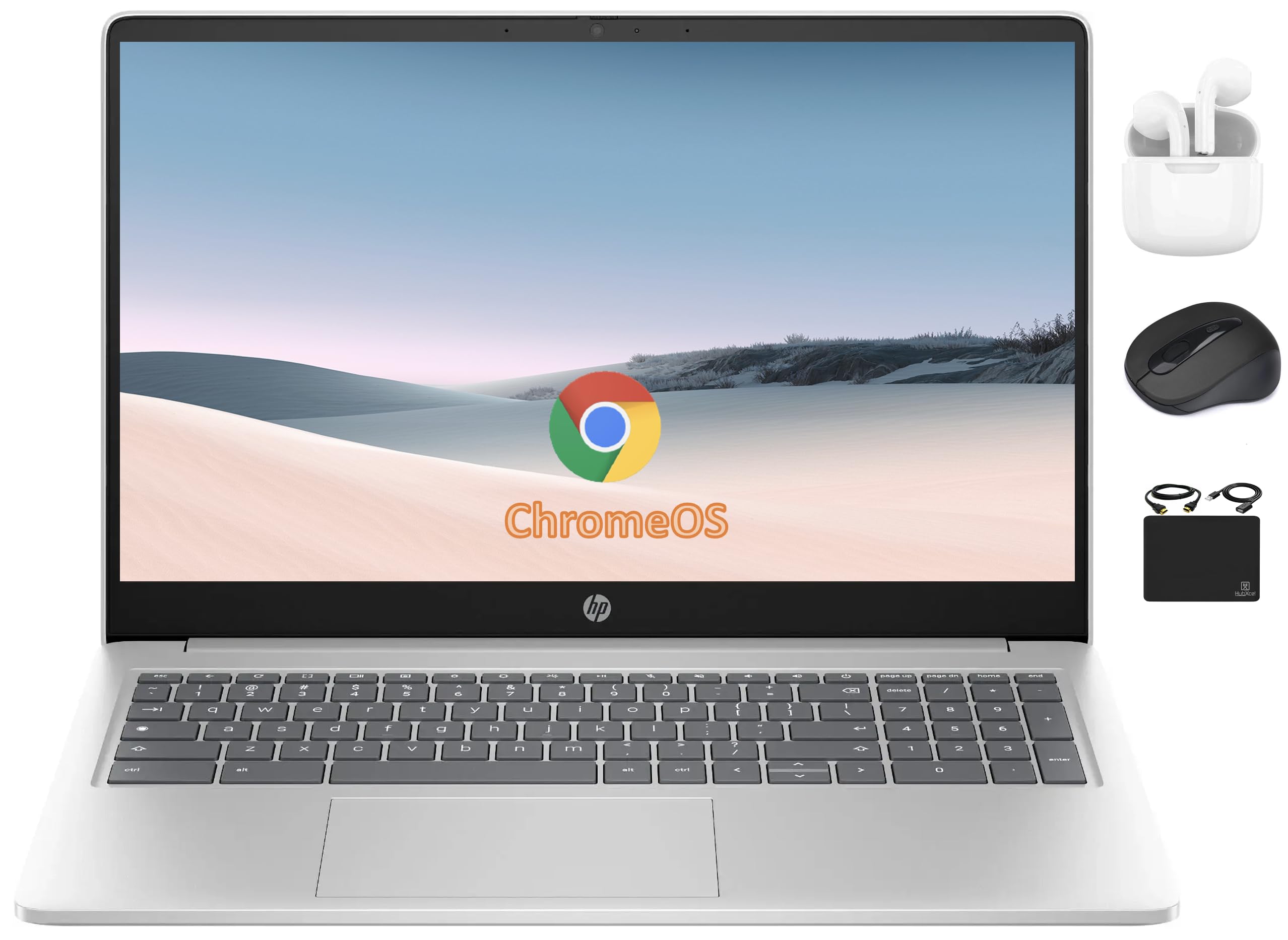 HP Chromebook 15.6 HD Flagship Laptop for Student Business, Quad-Core Intel N200 Processor, 8GB RAM, 320GB Storage (64GB eMMC +