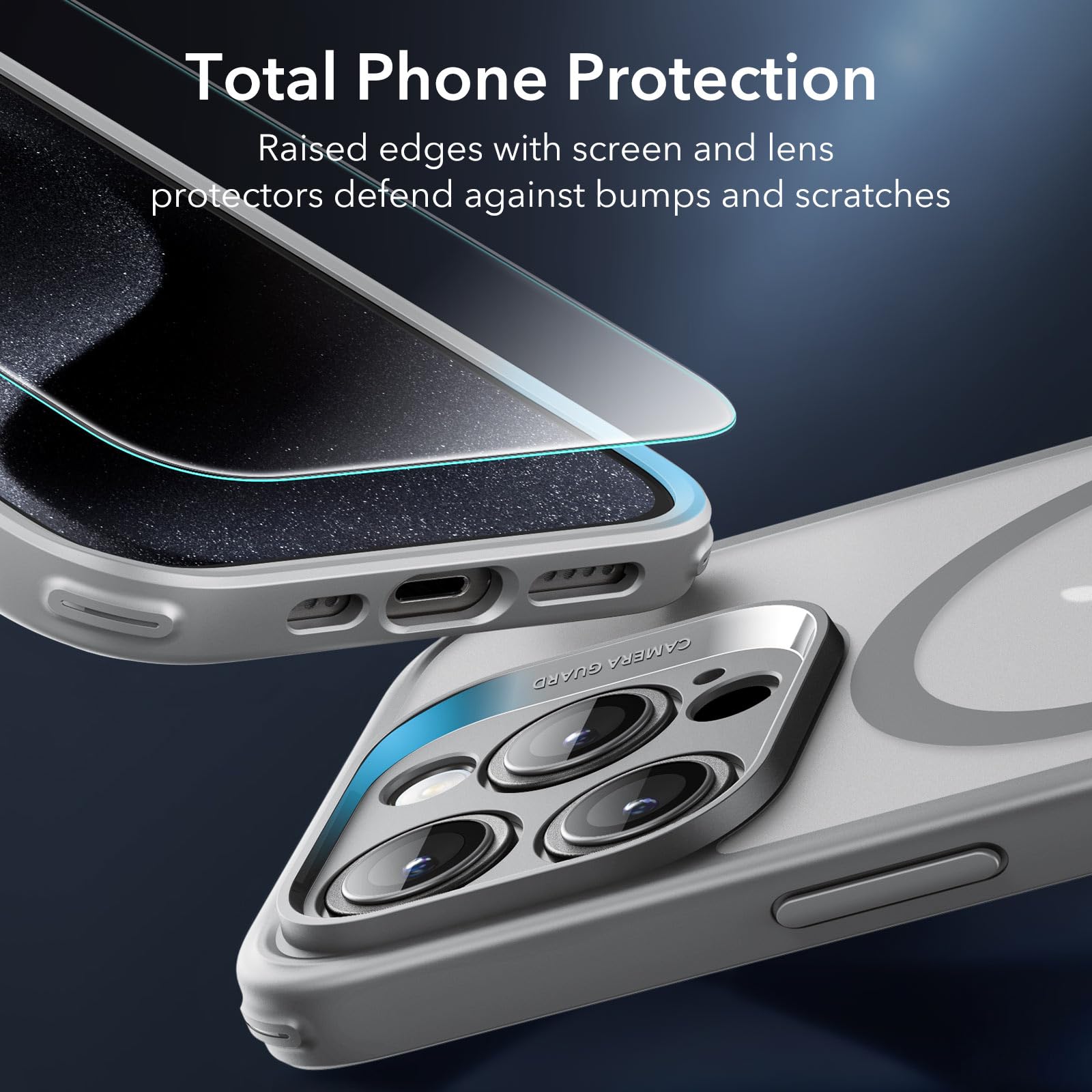 Esr For Iphone 15 Pro Max Case Set, Translucent Matte Case With Screen Protector, Compatible With Magsafe, Military Grade Protec