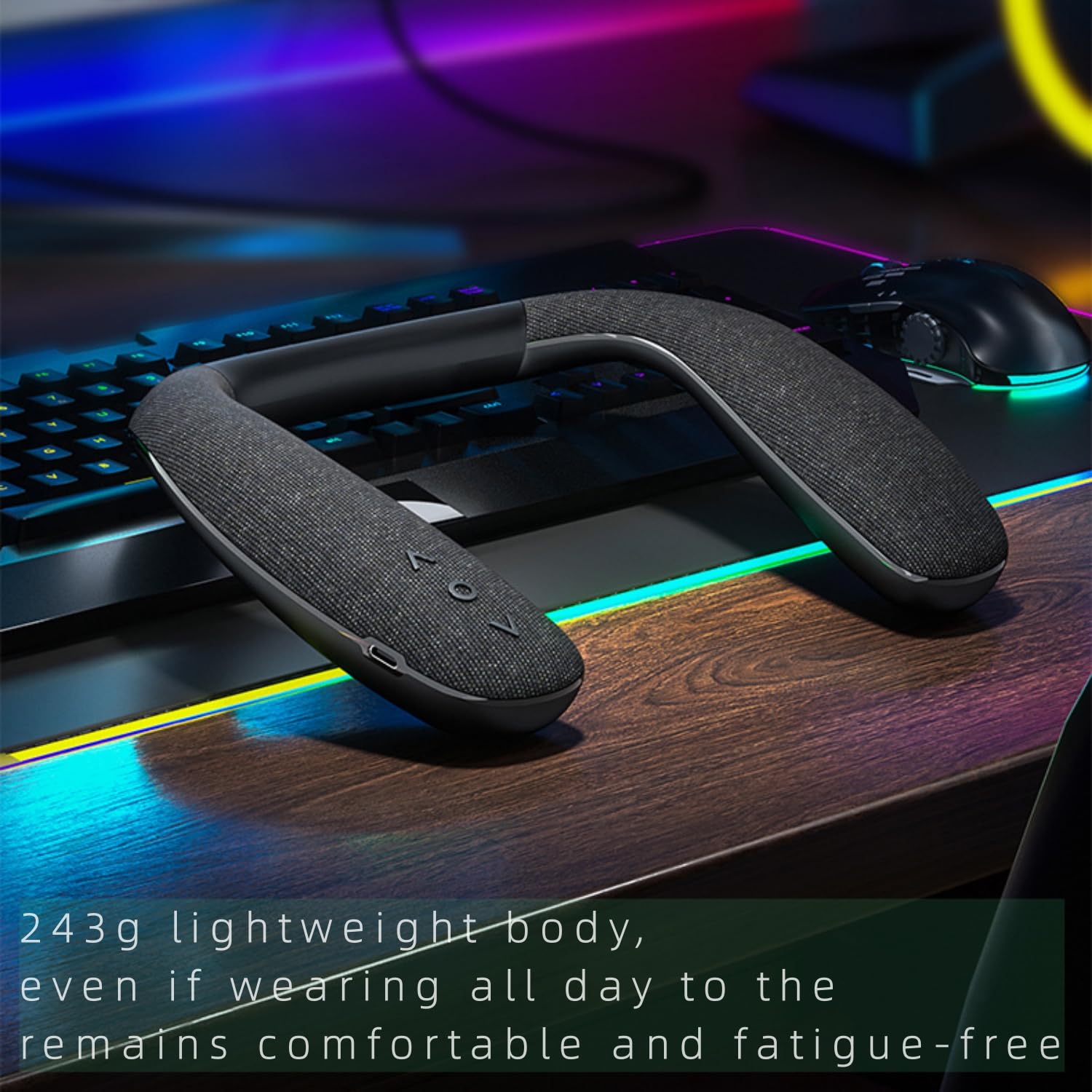 Vanpeuso Neckband Speakers   Built In Mic, 12H Playtime, Type C Quick Charging, Wireless Wearable Neck Speaker 3D Stereo Sound F