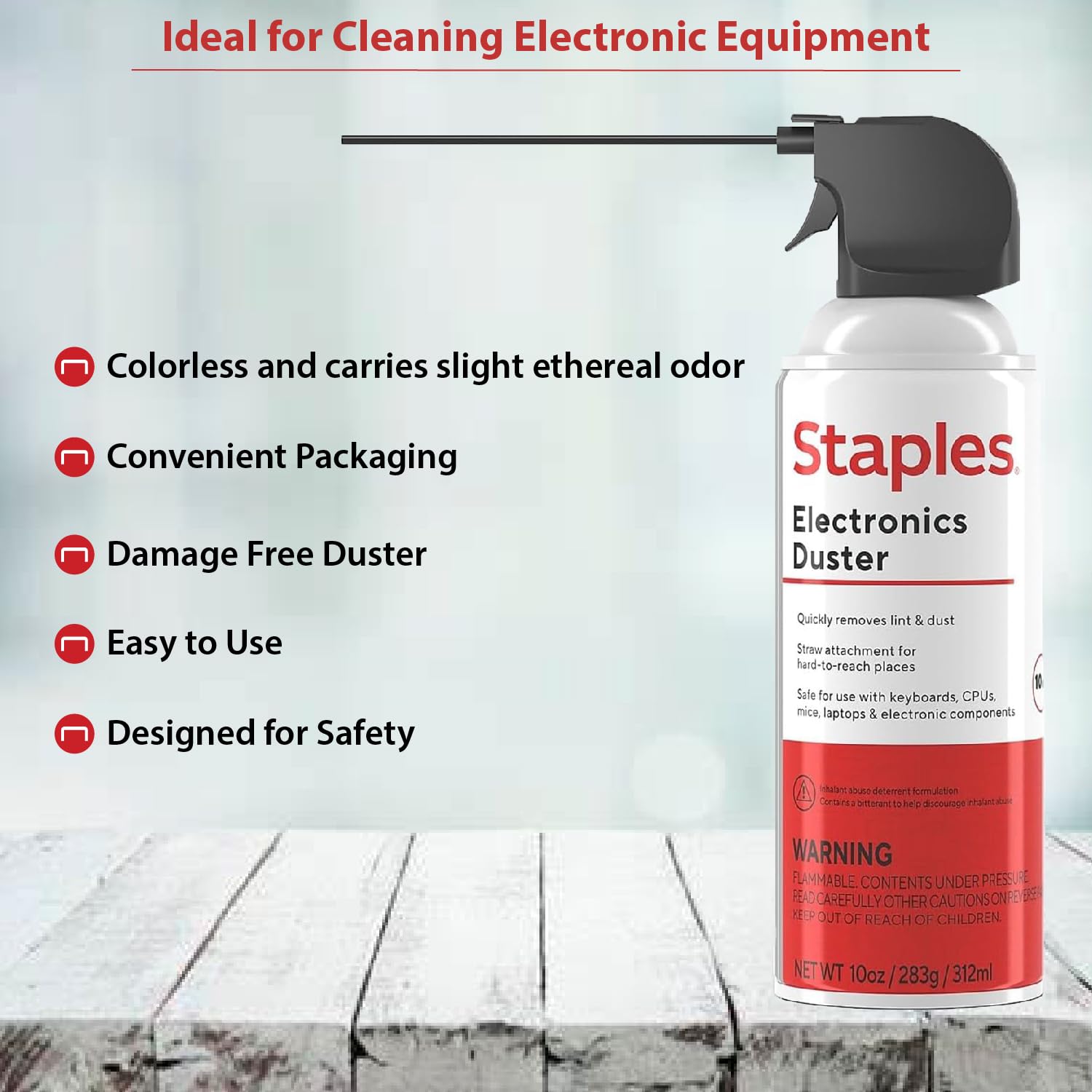 Staples Electronics Air Dusters, Canned Compressed Air Duster Cans (6 Pack)