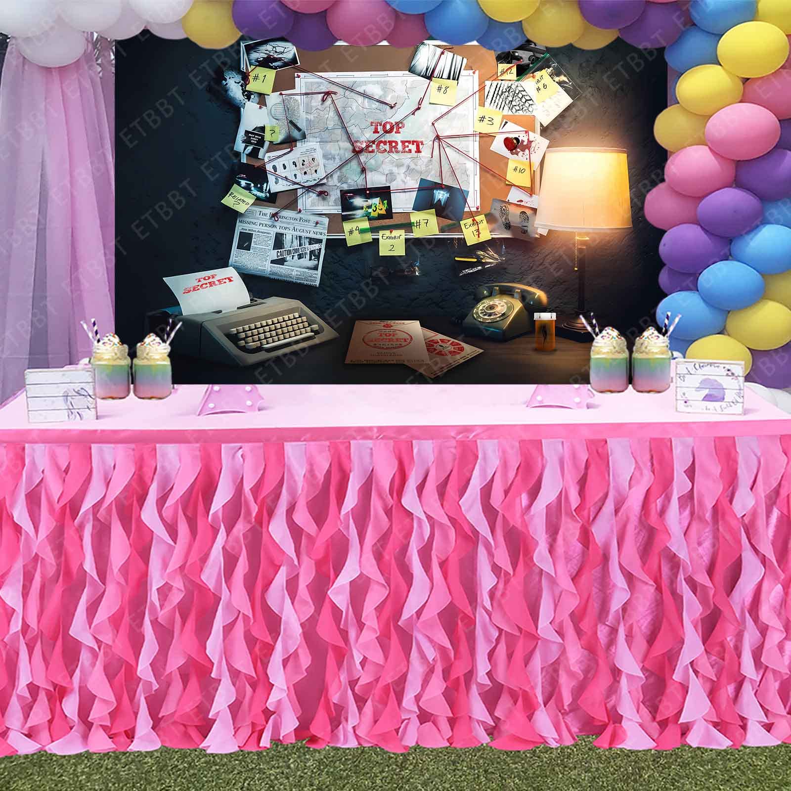 Emdspr Detective Backdrop, 5X3Ft Agent Spy Theme Top Secret Police Office Investigation Photography Background Crime Clue Eviden