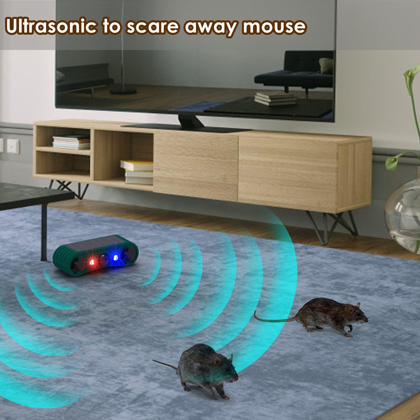 Hulppre Solar Indoor&Outdoor Motion Sensor Alarm 2*130Db Loud Siren Noise Maker,4 Modes,Mount On Ground Or Fence,Red&Blue Motion