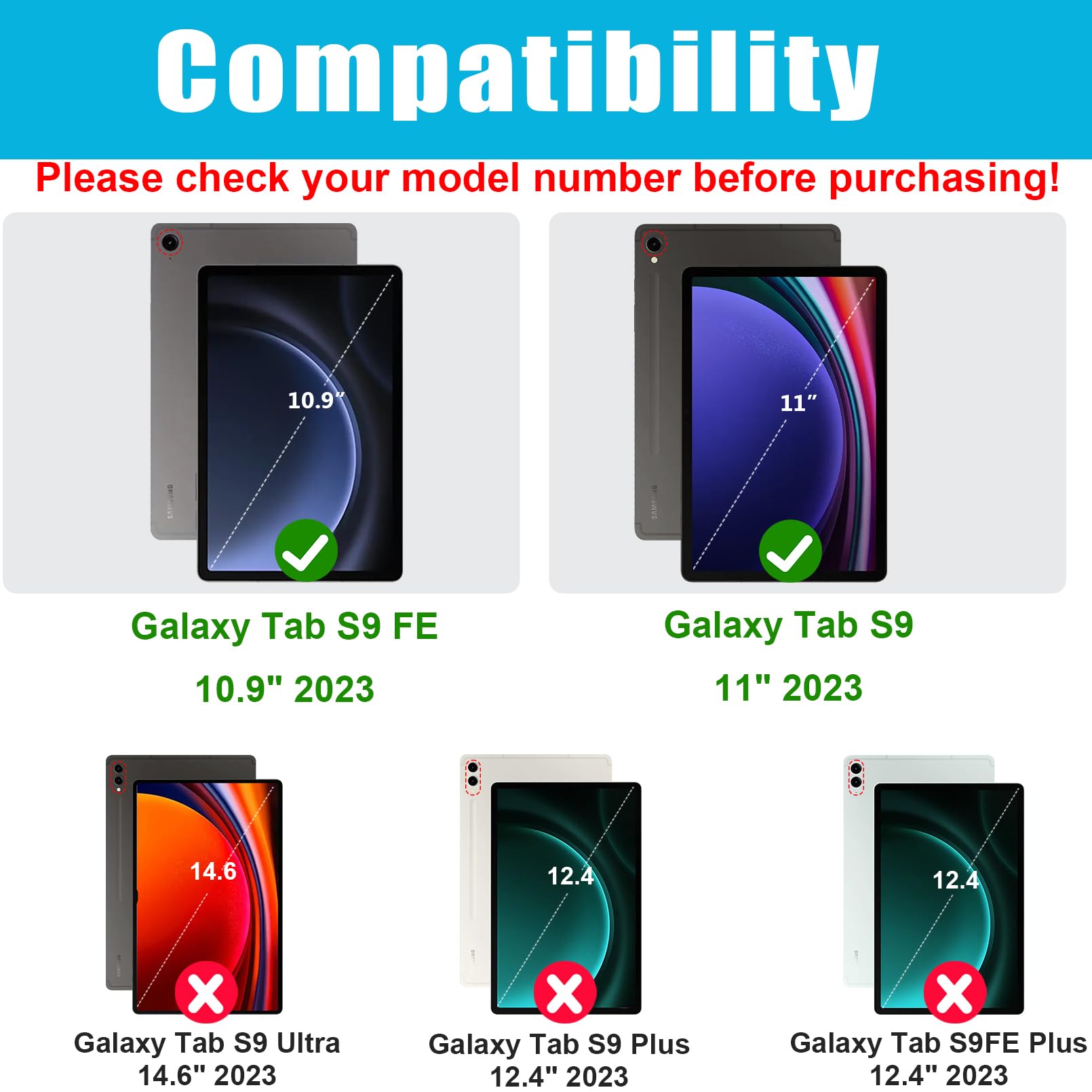 Case For Galaxy Tab S9/S9 Fe 5G 2023: Tpu Cover For Samstng Tablet S9 11'' /S9 Fe 10.9'' With Screen Protector  Stand  Handle Sh