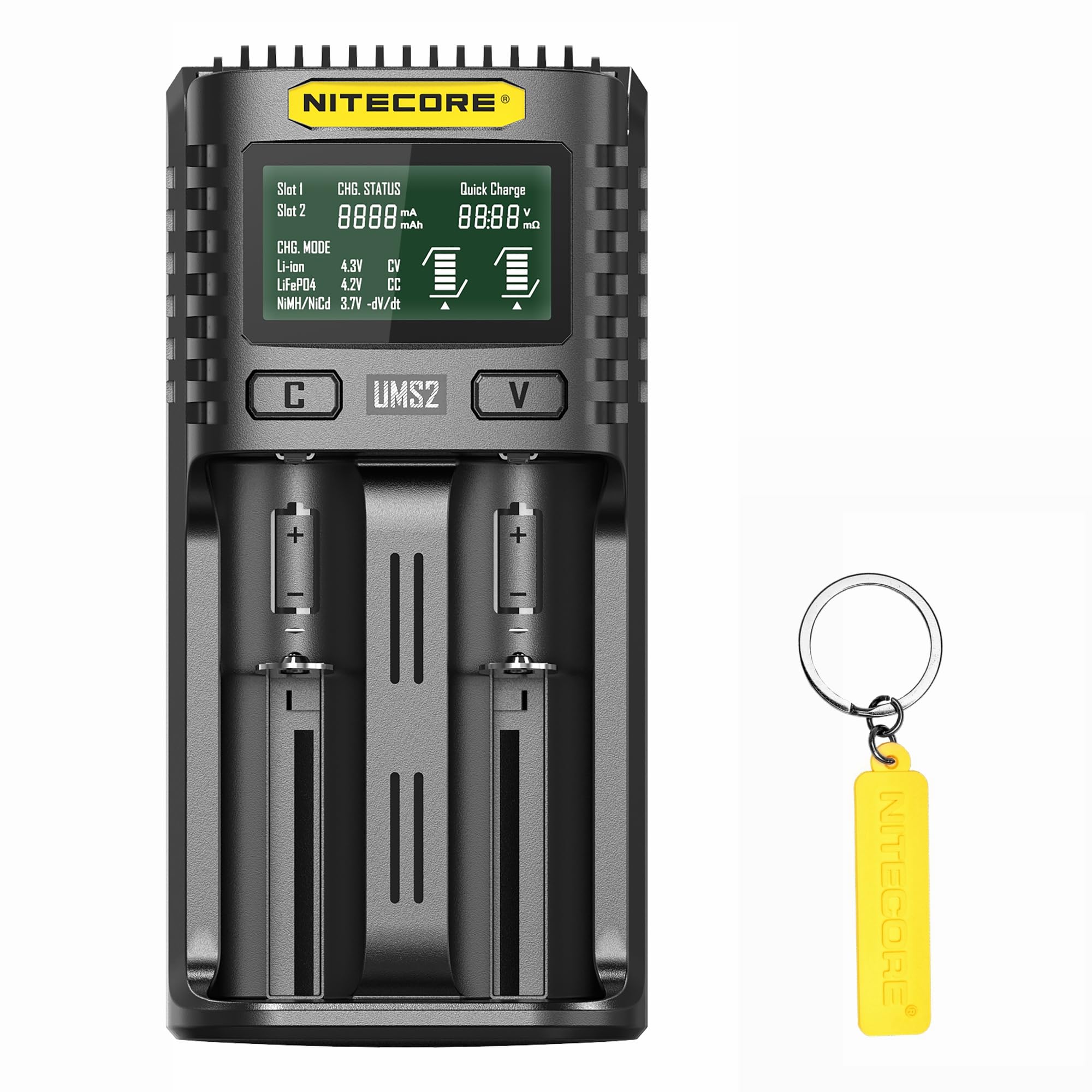 NITECORE UMS2 Intelligent QC DualSlot Quick Battery Charger for LiIon/IMR/LiFePO4/NiMH/NiCd 14500 16340 18350 18650 20700 21