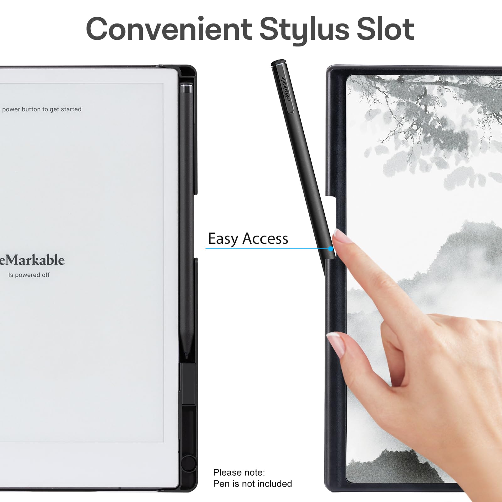 Cobak Case For Remarkable 2 Paper Tablet   Lightweight And Hard Back Shell Protective Book Folio Cover With Built In Pen Holder