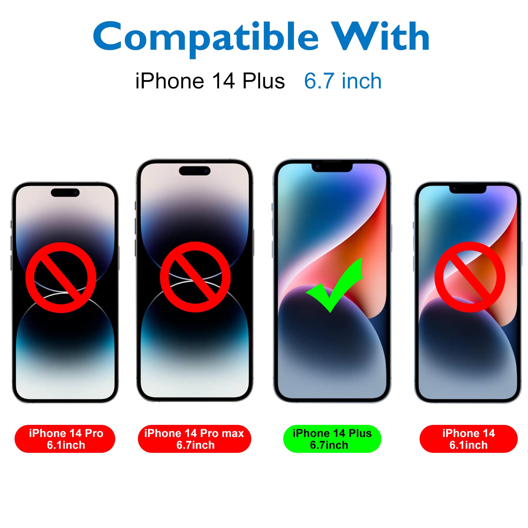 Esanik [3+2 Pack] Privacy Screen Protector For Iphone 14 Plus 6.7'' Anti Spy Tempered Glass + Camera Lens Protector, Installatio